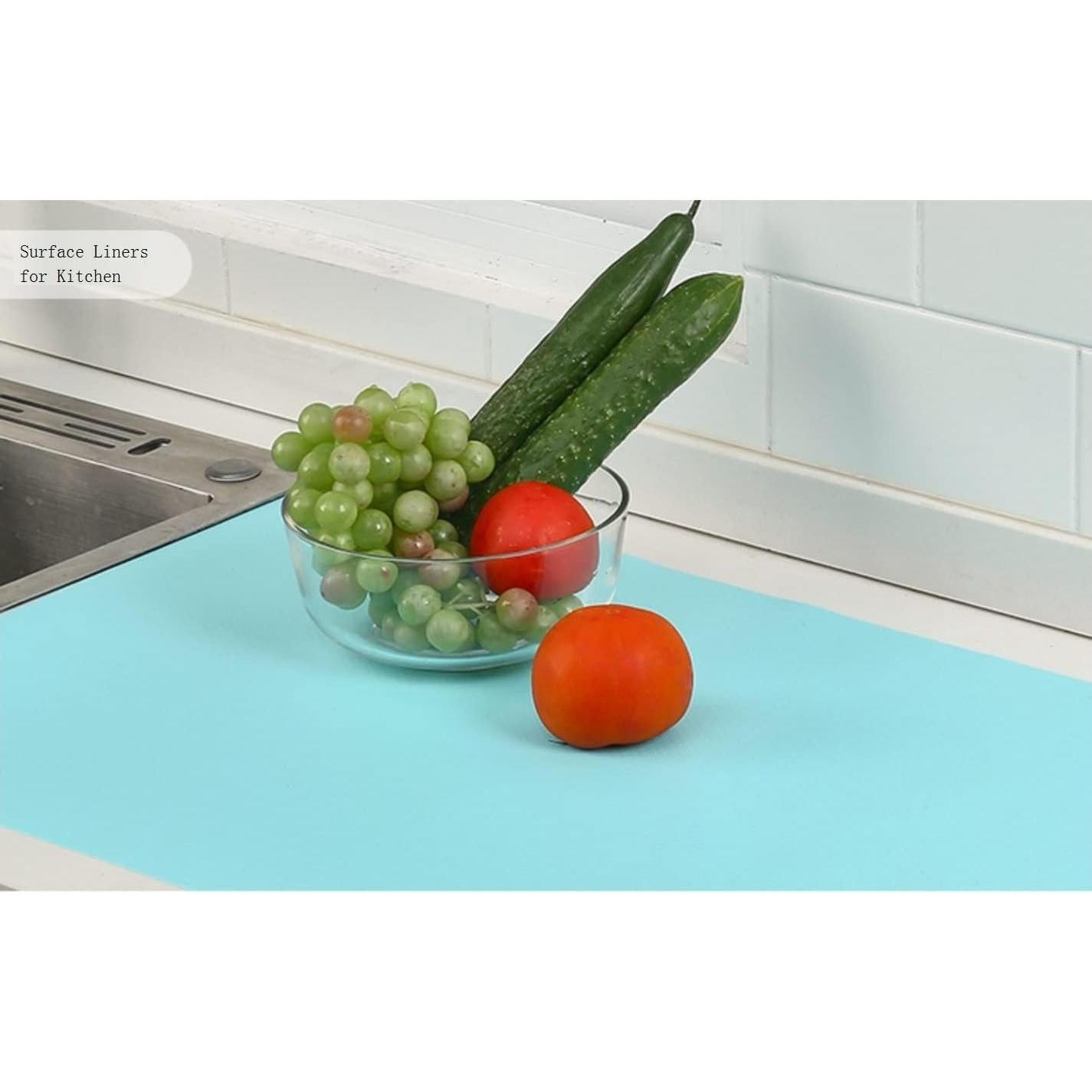 Forro de Estante Sin Adhesivo BuRuiJi 30.2x149.9 cm Azul