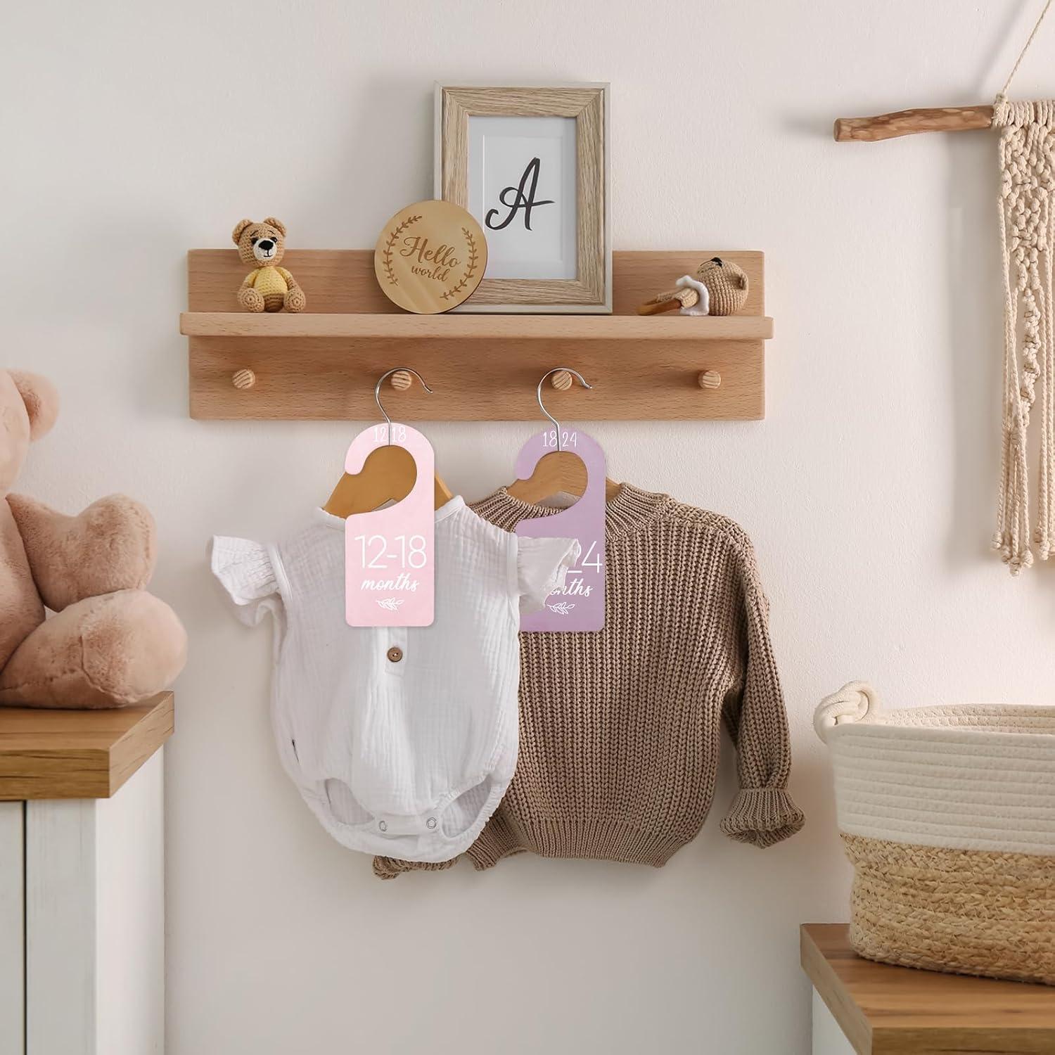 Divisores de Armario para Bebés Whaline 8 Piezas Boho Madera