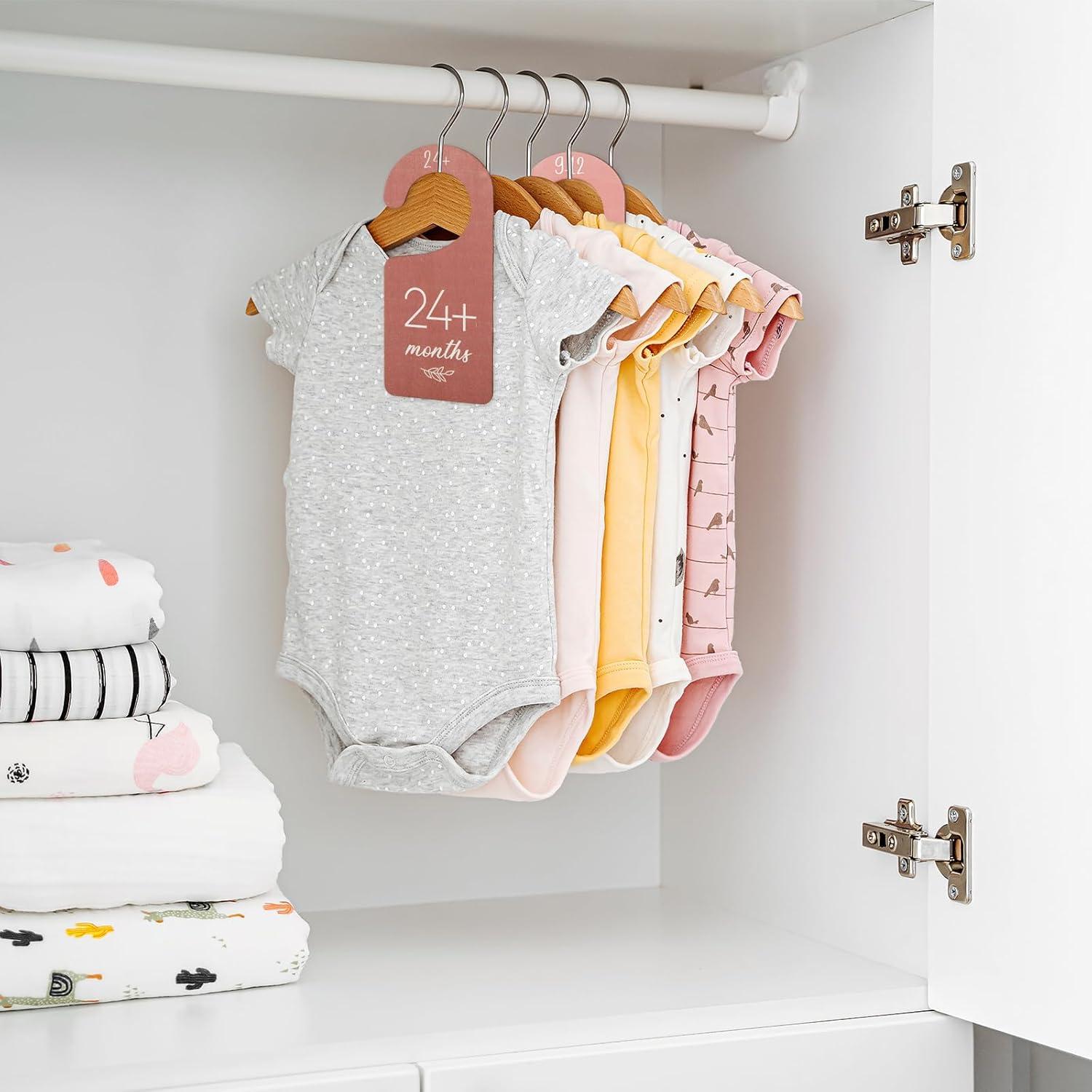 Divisores de Armario para Bebés Whaline 8 Piezas Boho Madera