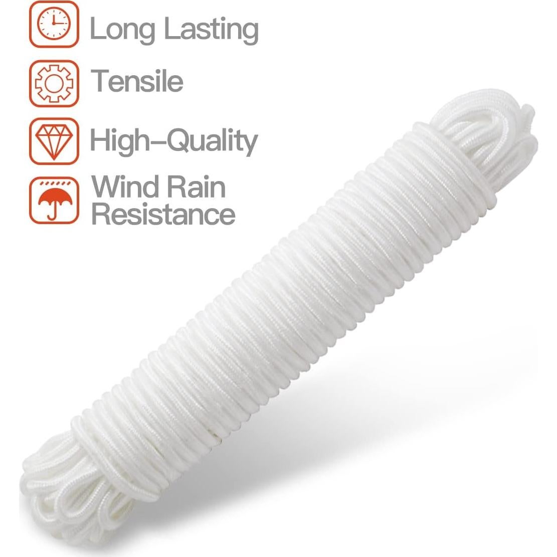 Cuerda de Halyard Anley 15.24 m x 0.64 cm para Bandera