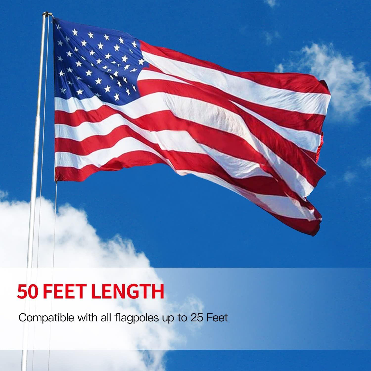 Cuerda de Halyard Anley 15.24 m x 0.64 cm para Bandera