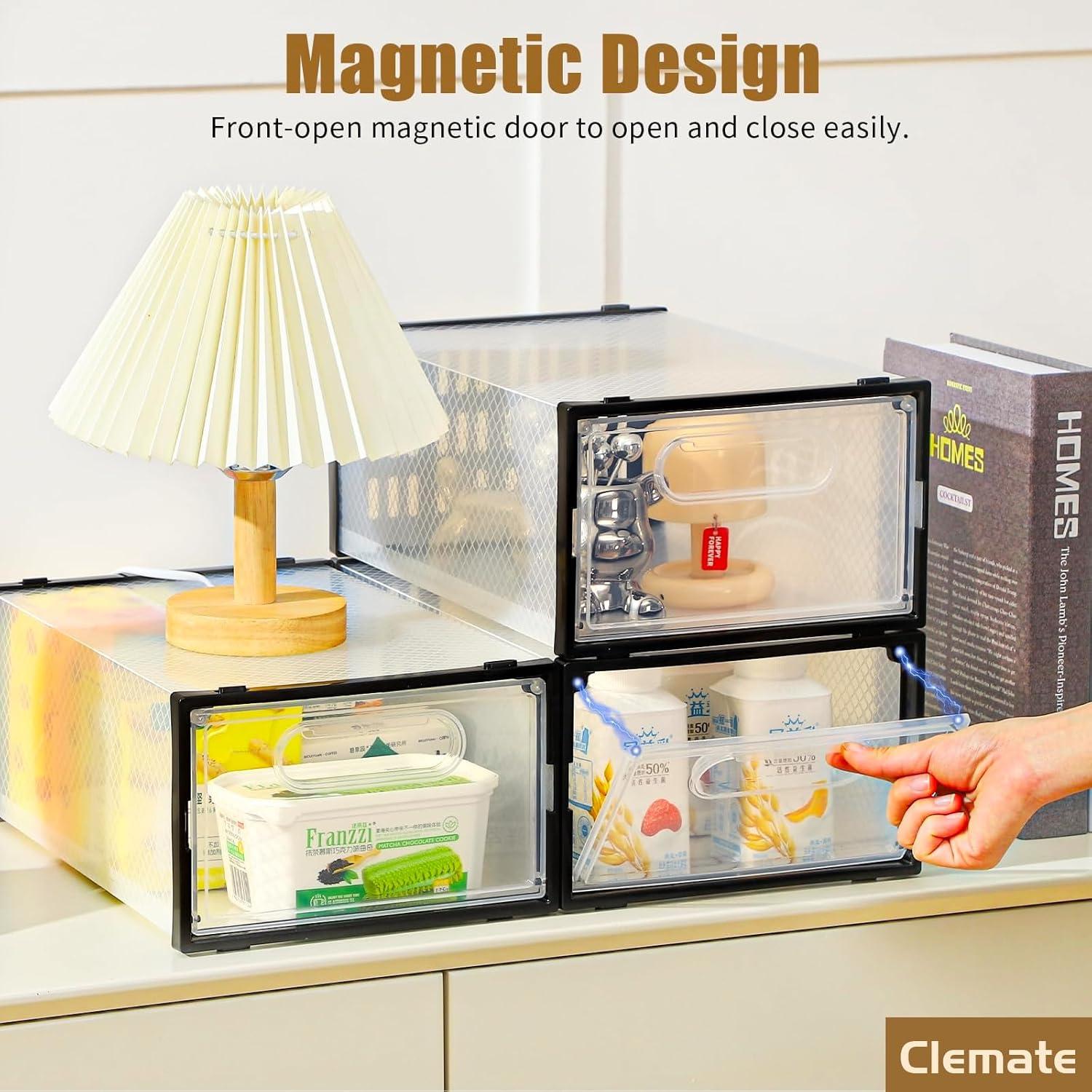 Clemate 15 Cajas de Almacenamiento para Zapatos Transparentes