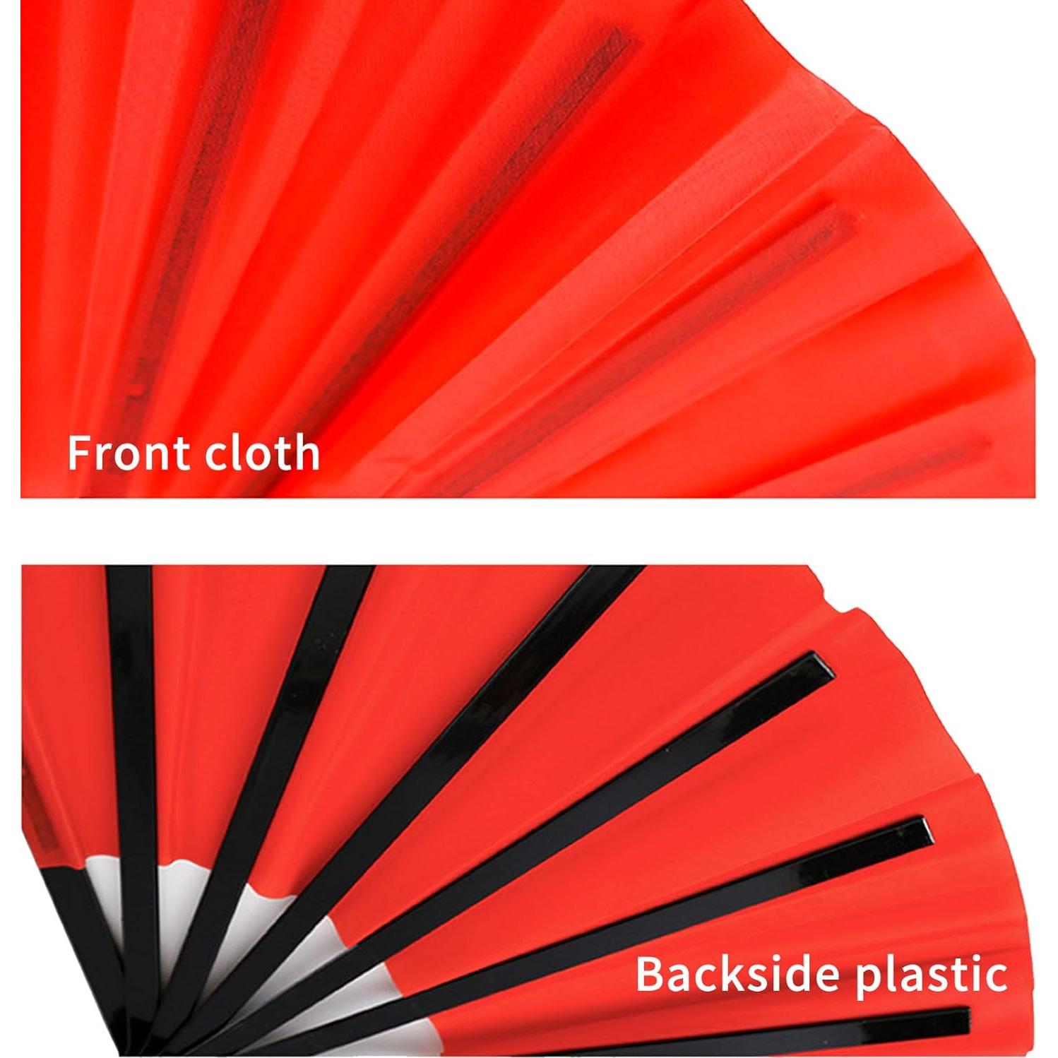 Ventilador Plegable de Mano Oncpcare para Danza y Tai Chi Negro