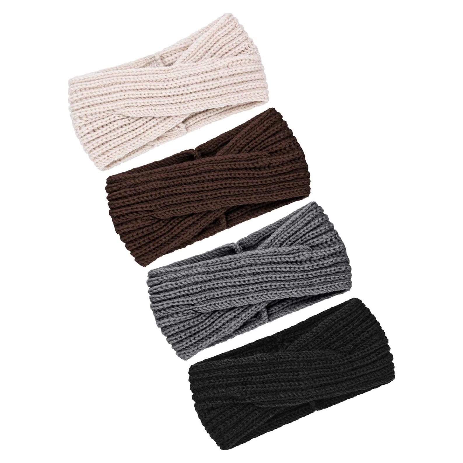 Diademas de Invierno Tejidas Gruesas TecUnite - 4 Piezas