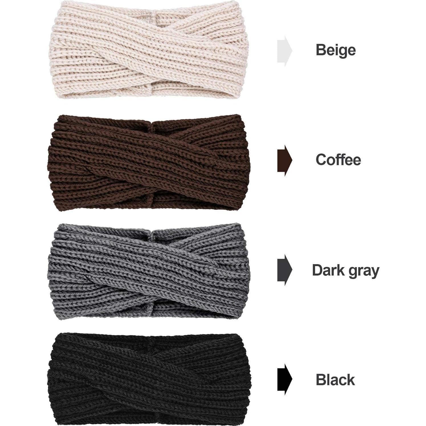 Diademas de Invierno Tejidas Gruesas TecUnite - 4 Piezas