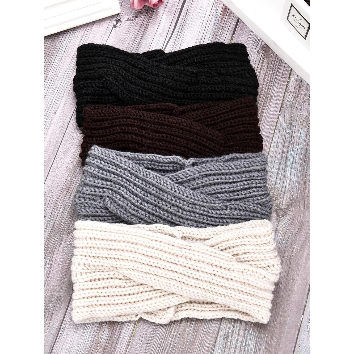 Diademas de Invierno Tejidas Gruesas TecUnite - 4 Piezas