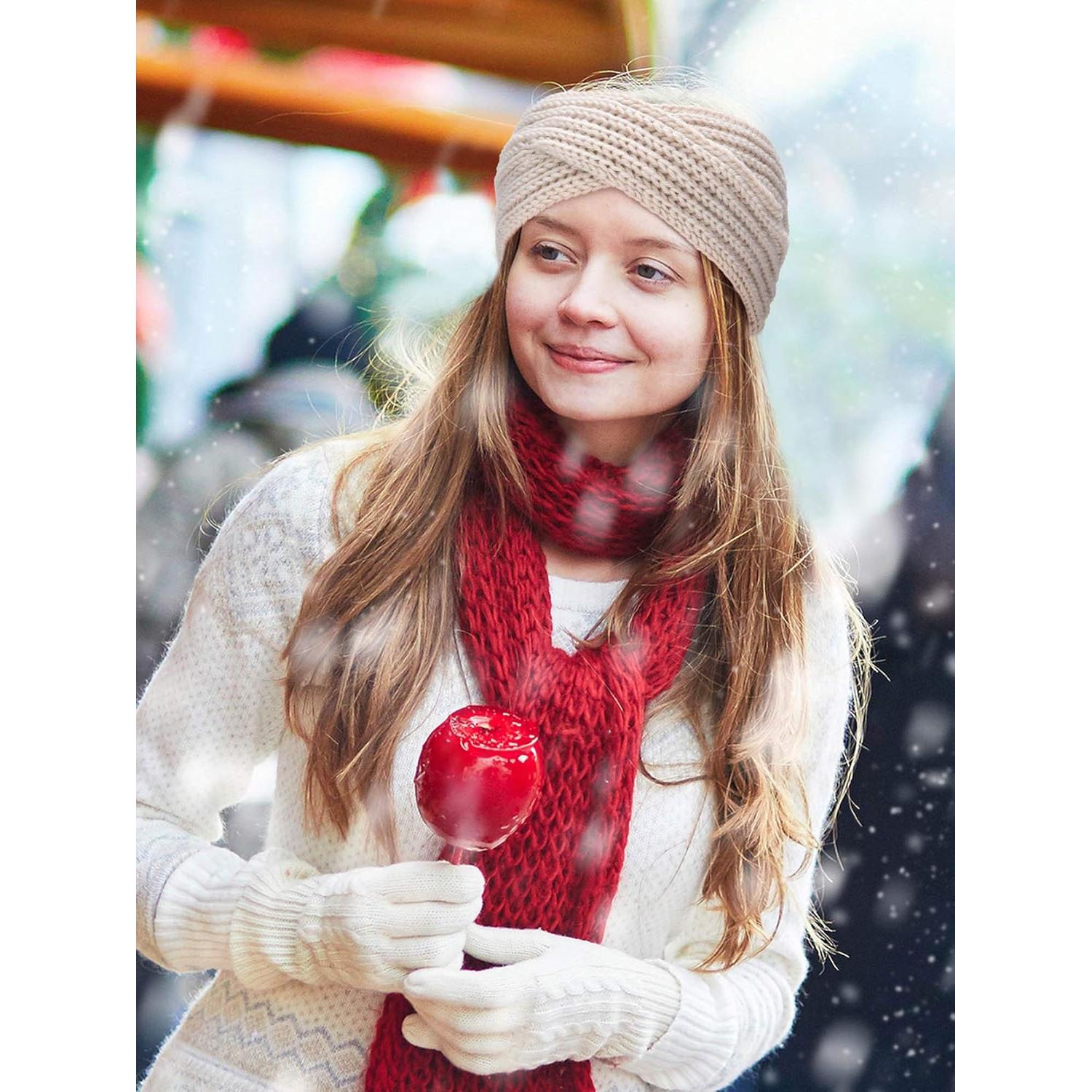 Diademas de Invierno Tejidas Gruesas TecUnite - 4 Piezas