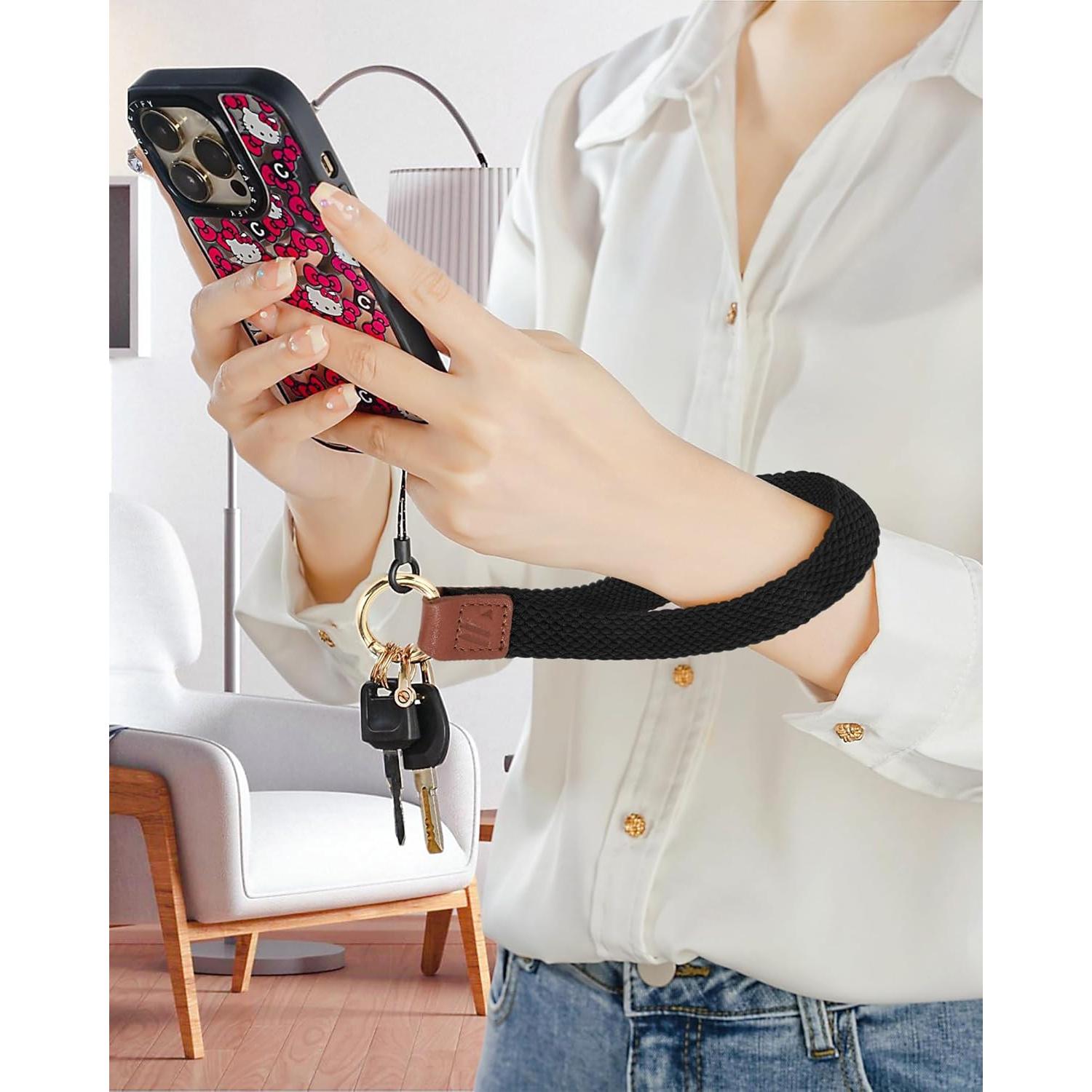 Llave de Muñeca WEESMILE Negra, Llavero Elástico de Nylon