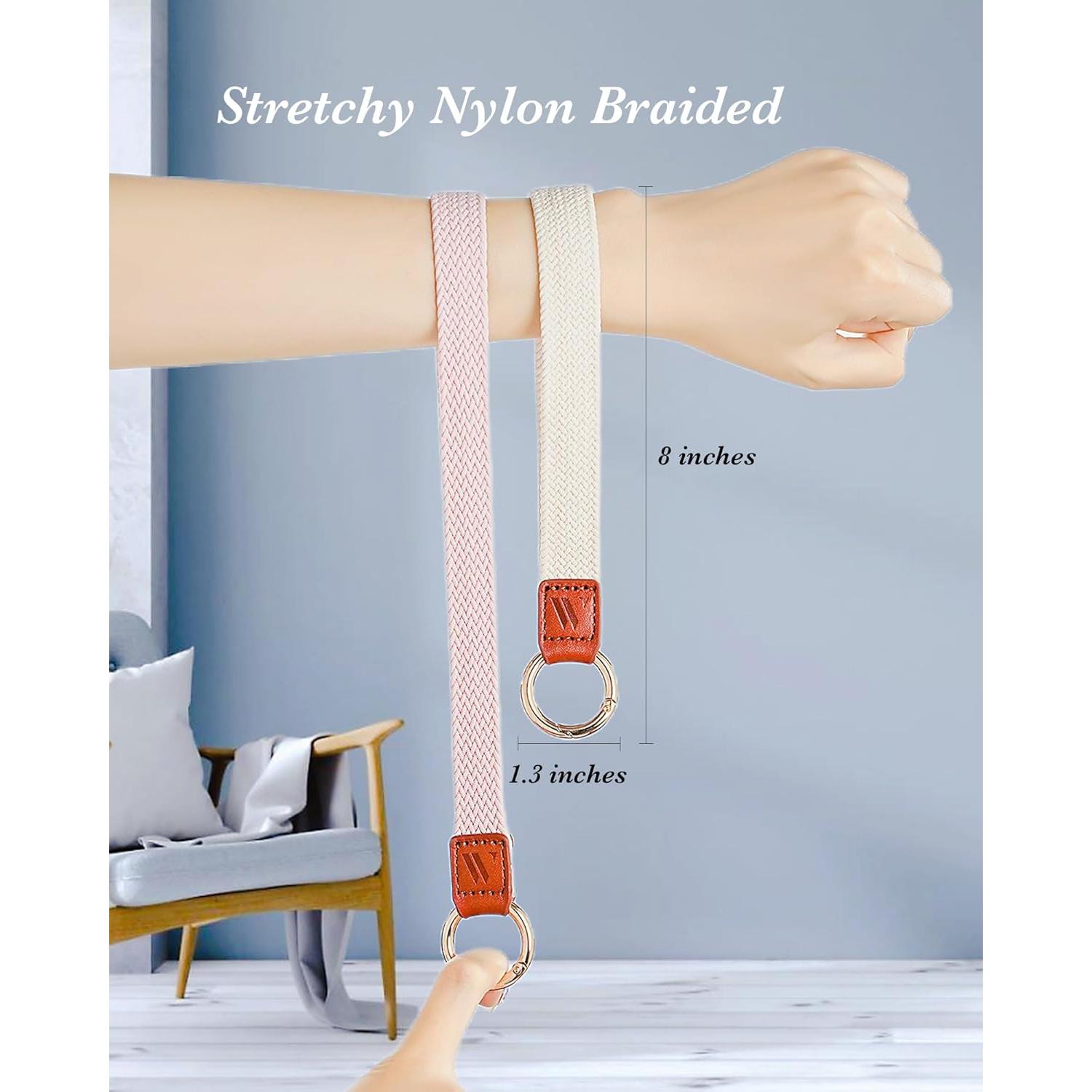 Llave de Muñeca WEESMILE Negra, Llavero Elástico de Nylon