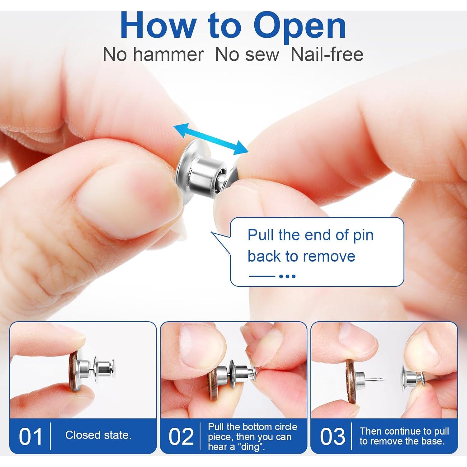 Botones Ajustables Ceryvop 12 Piezas Metalicos para Jeans