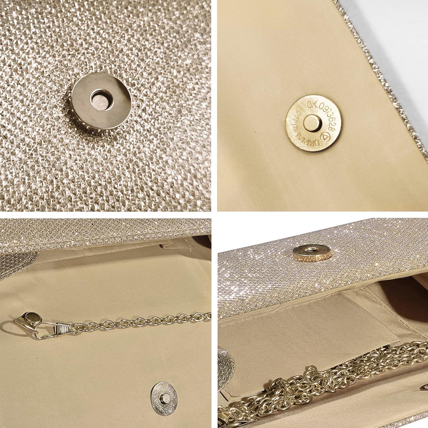 Bolso de Noche Brillante Outrip para Mujeres Albaricoque