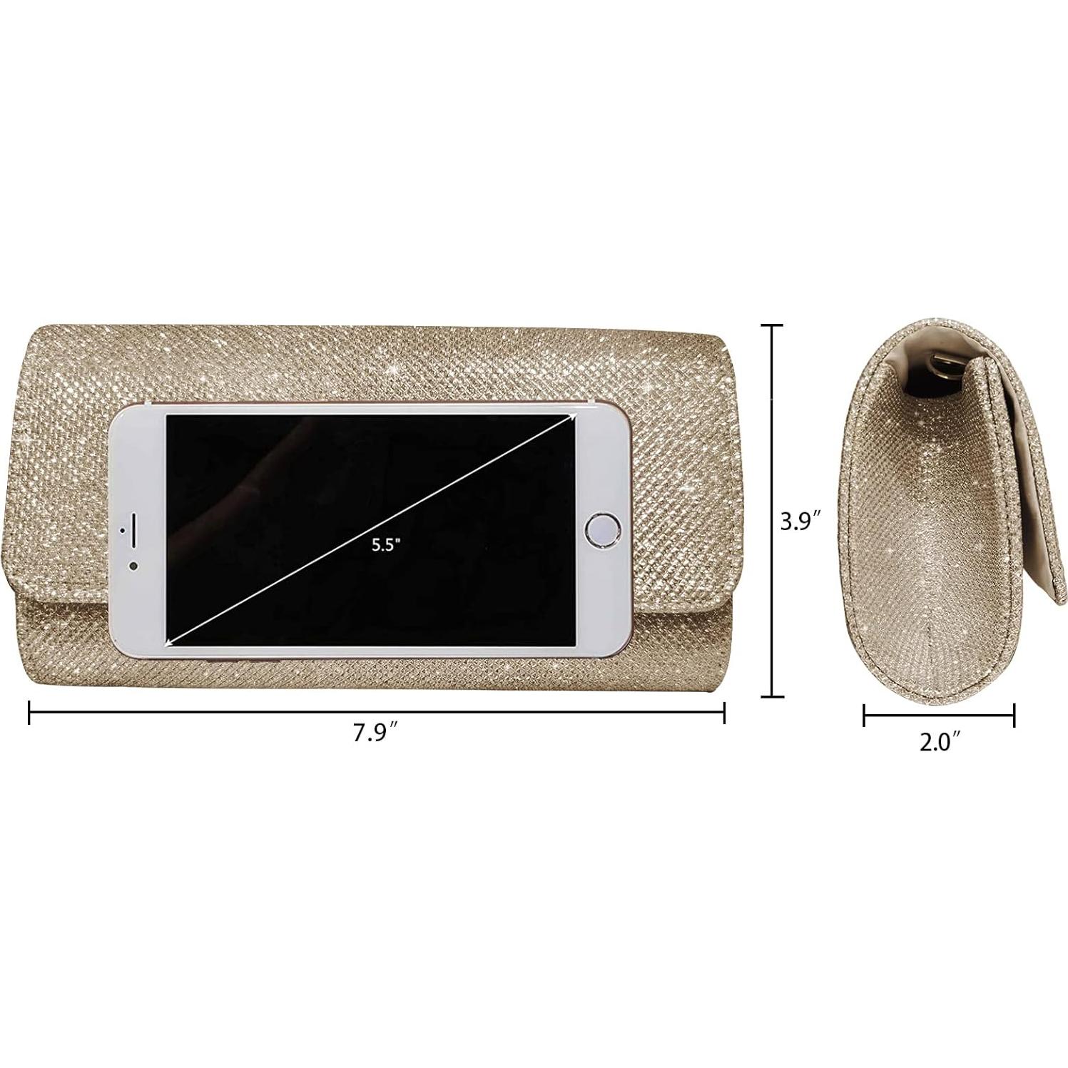 Bolso de Noche Brillante Outrip para Mujeres Albaricoque