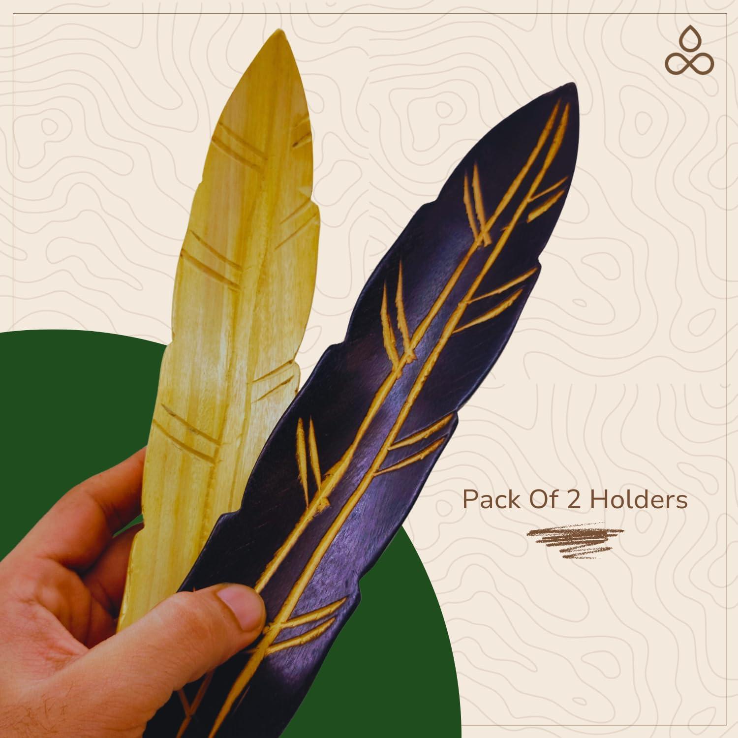 Soporte de Incienso de Madera Calmveda - Paquete de 2 Unidades