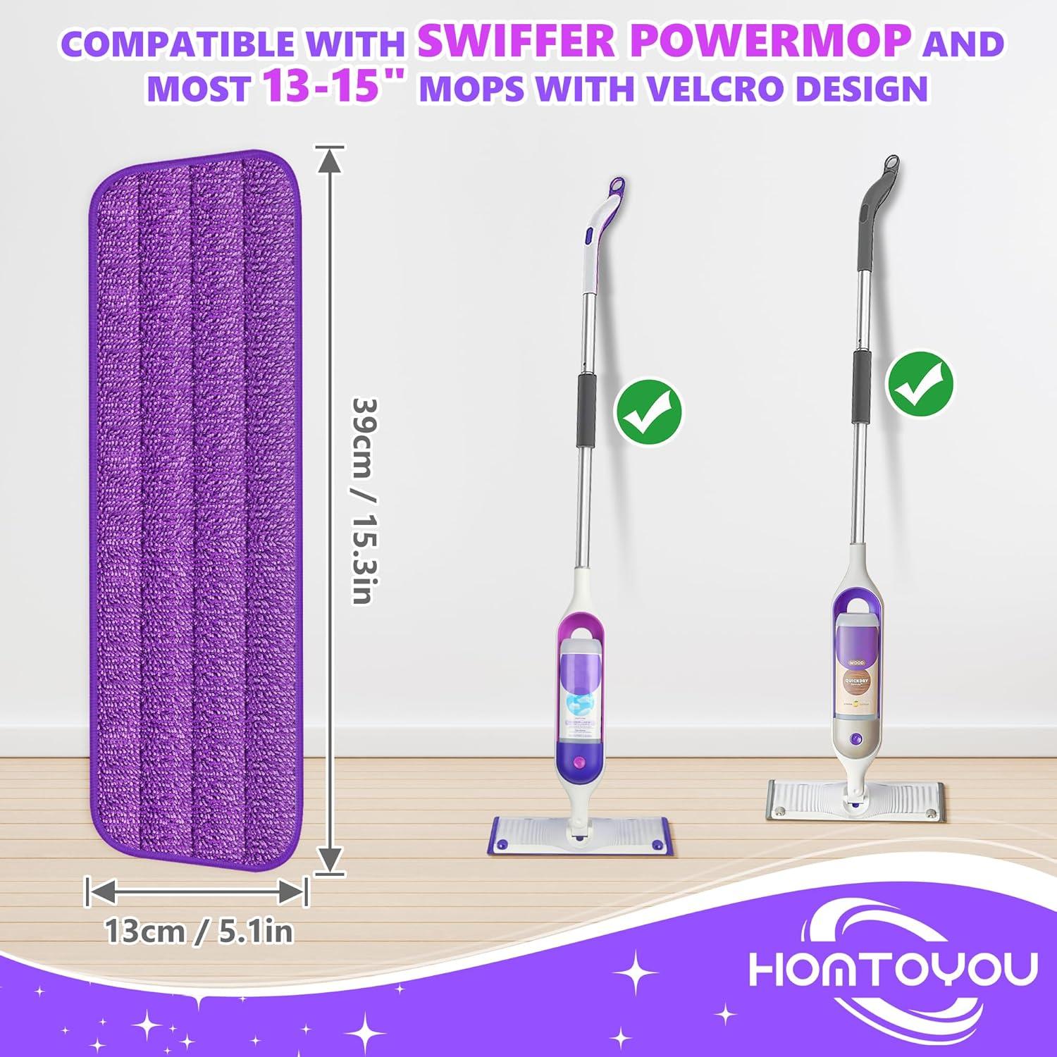 Almohadillas Reutilizables HOMTOYOU para Swiffer Power Mop - 6 Pzas