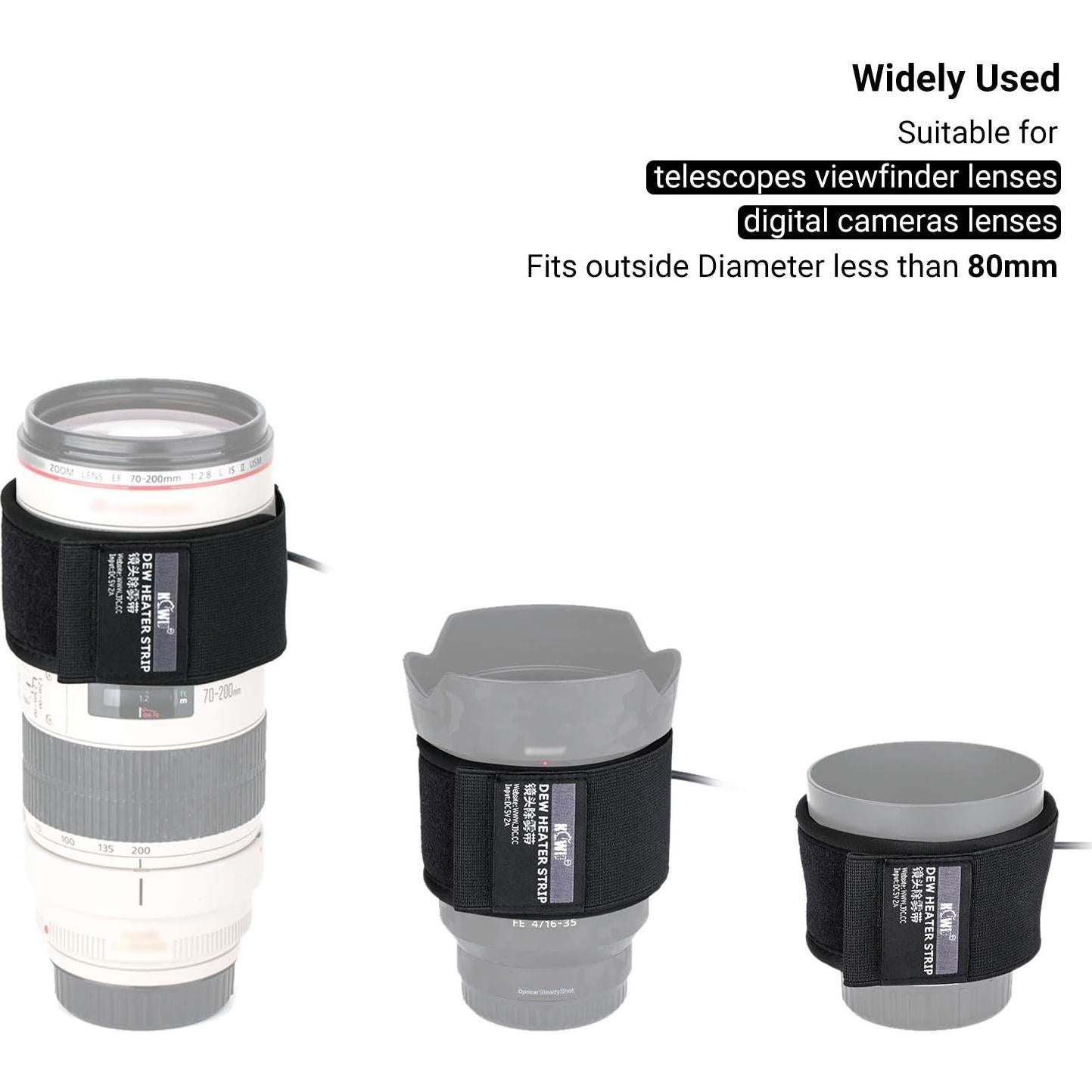 Calentador de Lente USB Jinjiacheng DHS-1 para Lentes 80mm