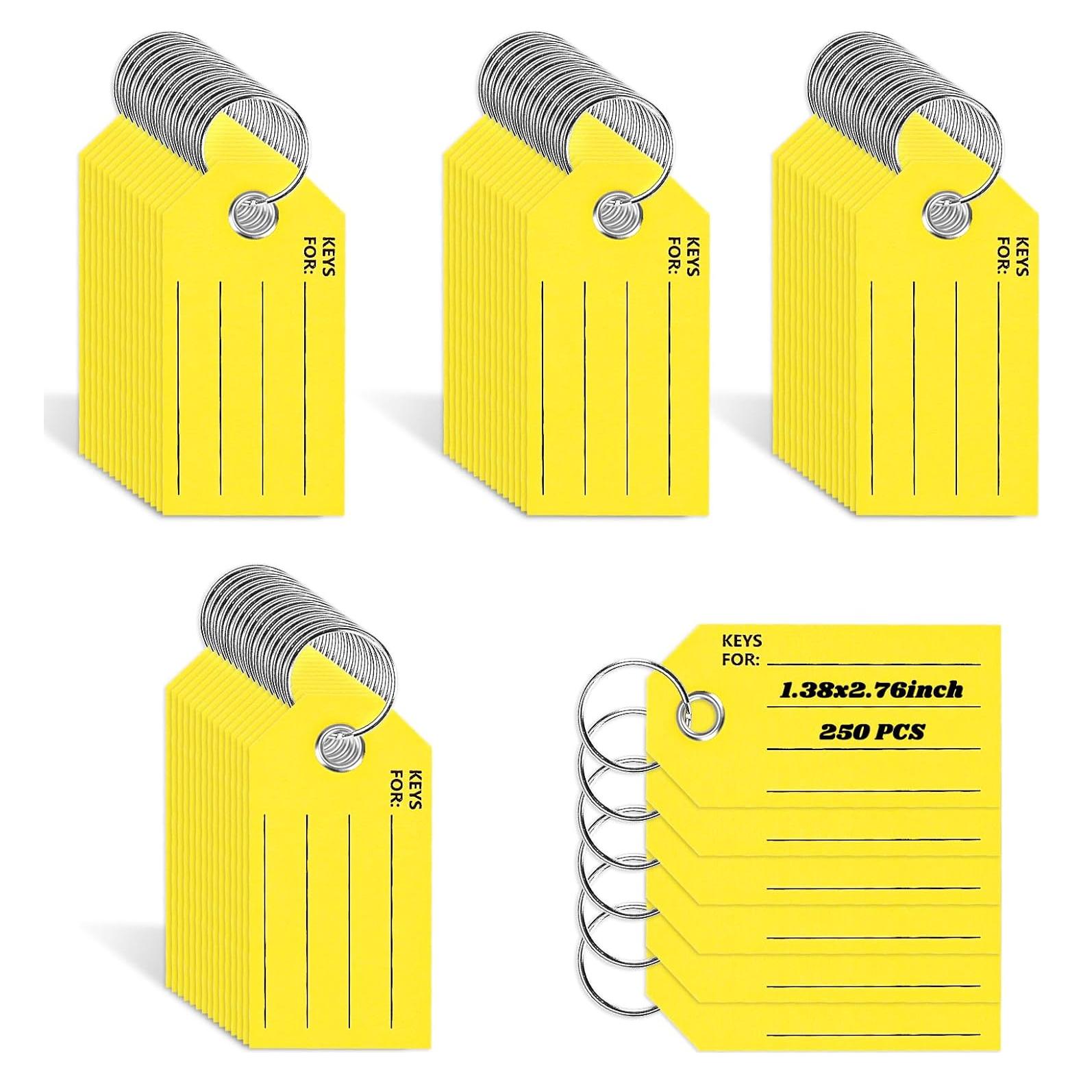 250 Etiquetas de Llave Amarillas XUWAIDSGN 3.5x7 cm