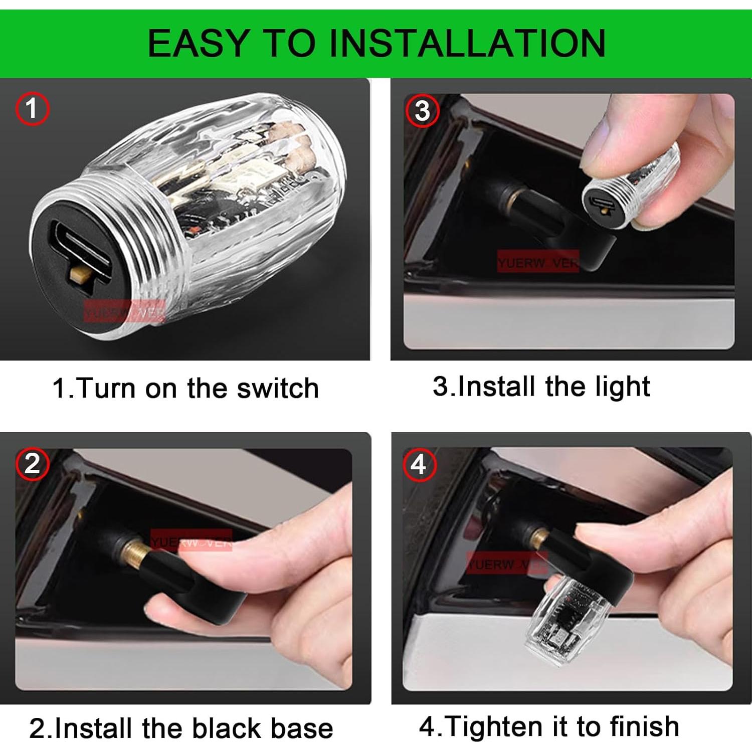 Luces LED para Válvula de Neumático YUERWOVER - Impermeables