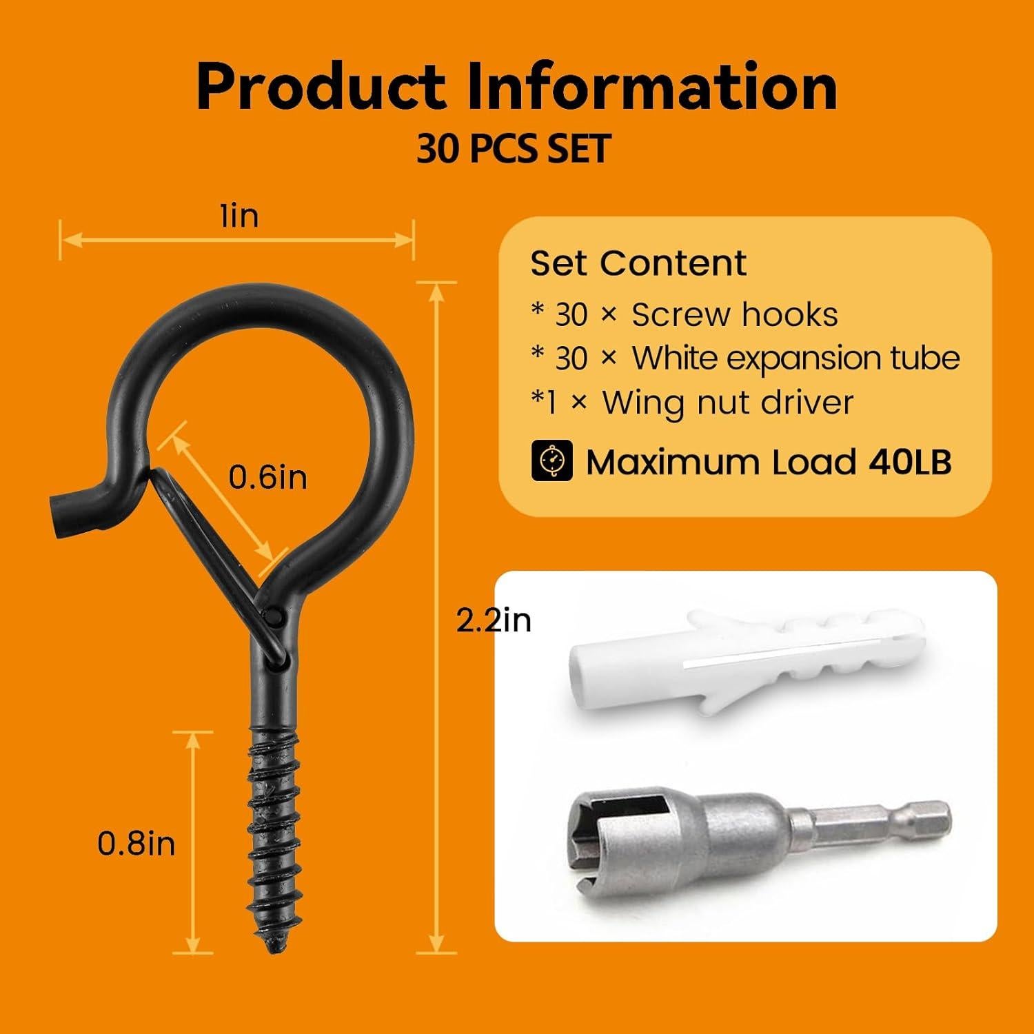 Ganchos Q-Hanger TAIHUIMY 30 Pcs con Hebilla de Seguridad 18 kg