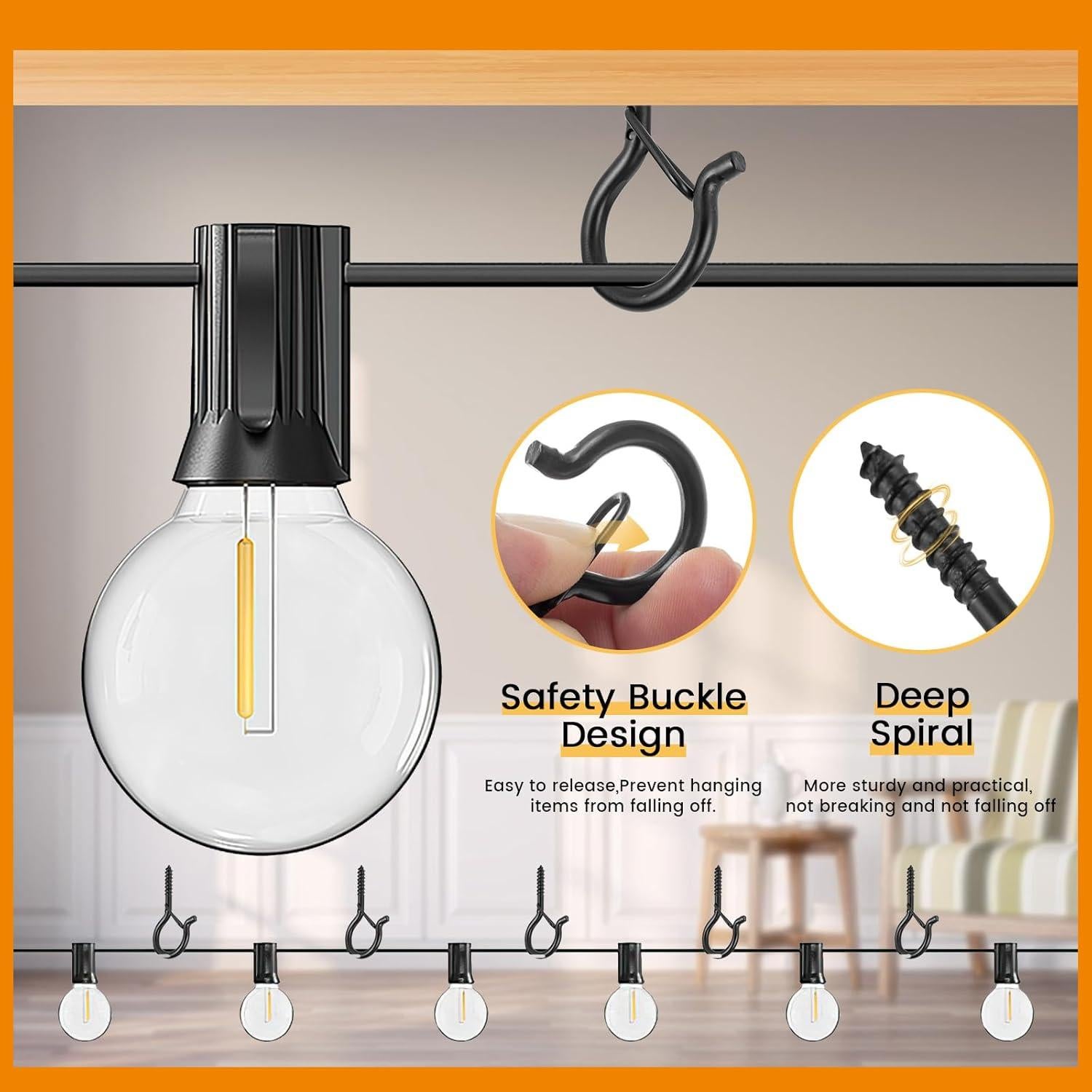 Ganchos Q-Hanger TAIHUIMY 30 Pcs con Hebilla de Seguridad 18 kg