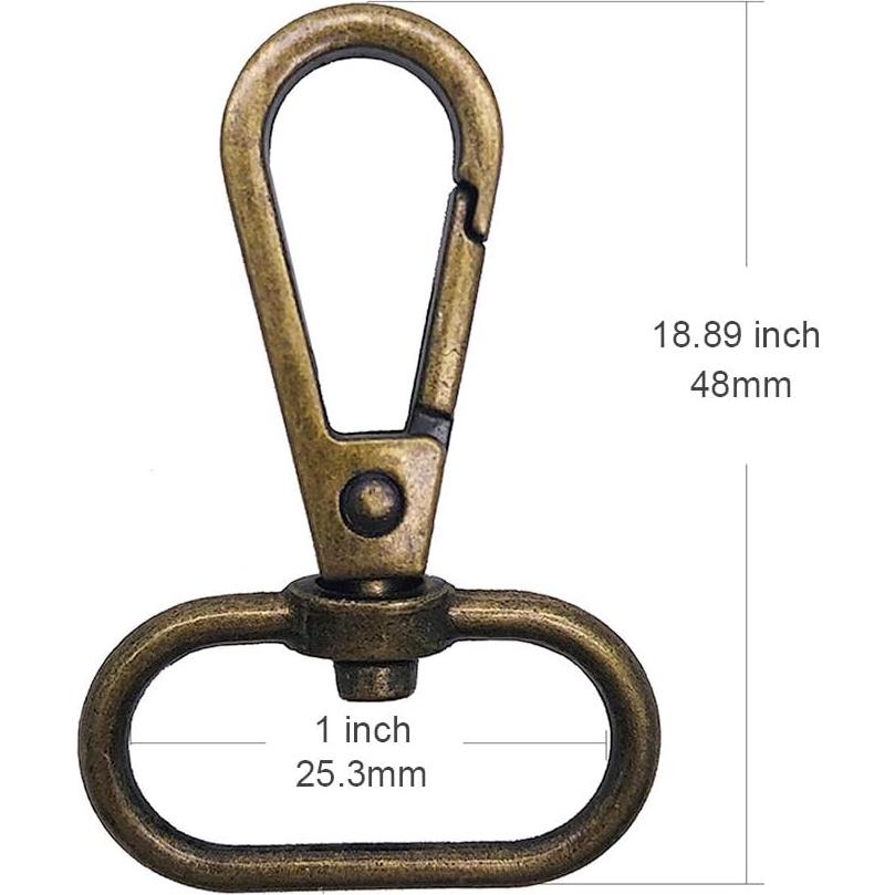 Ganchos Giratorios de Langosta Goyunwell 1" Bronce Antiguo - Paquete de 15