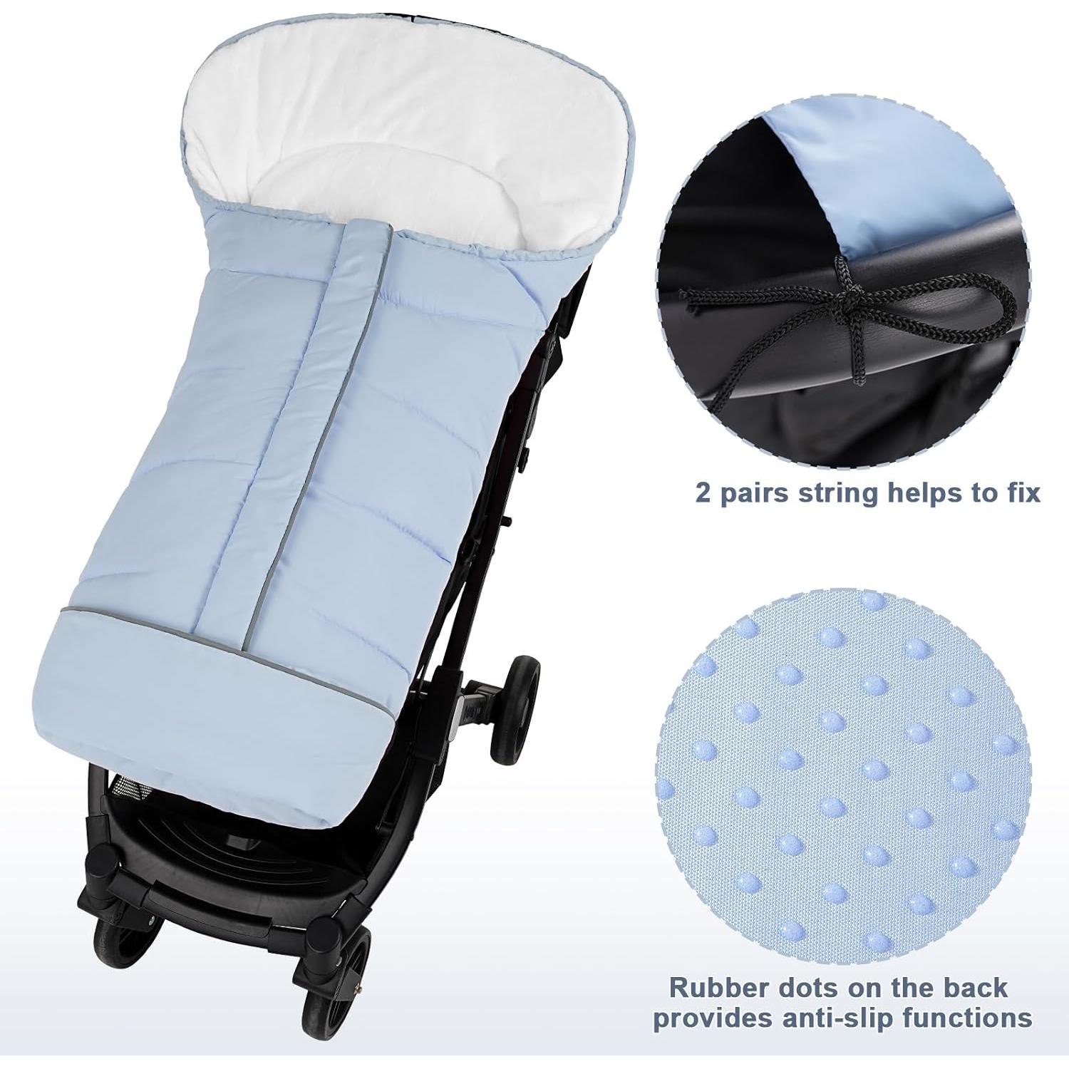 Saco de dormir para cochecito Yoofoss invierno azul 104 cm