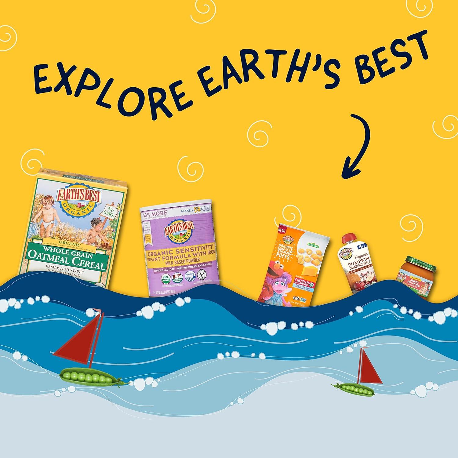 Pouches Orgánicos para Bebés Earth's Best - Manzana, Durazno y Avena 99.2g (Paquete de 12)