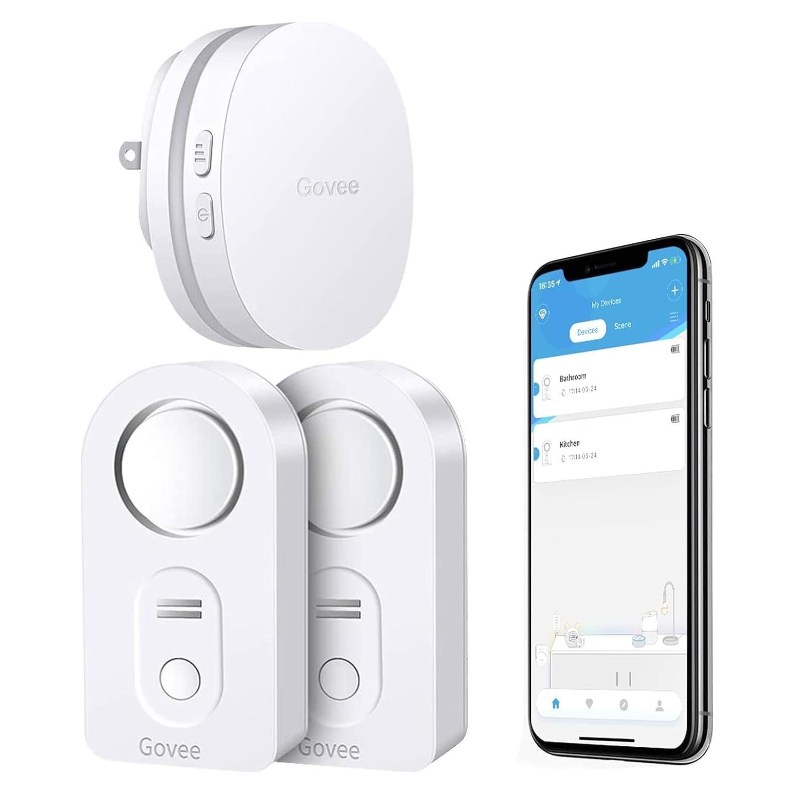Govee Sensor de Agua WiFi 2 Pack, Alarma 100dB para Fugas