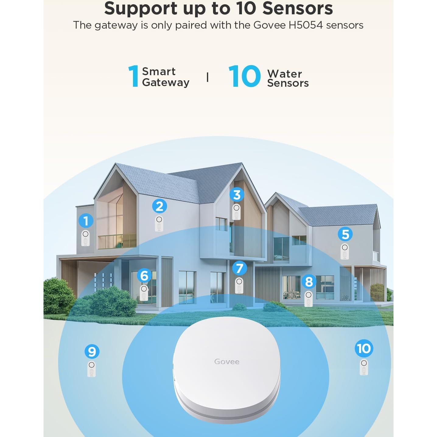 Govee Sensor de Agua WiFi 2 Pack, Alarma 100dB para Fugas