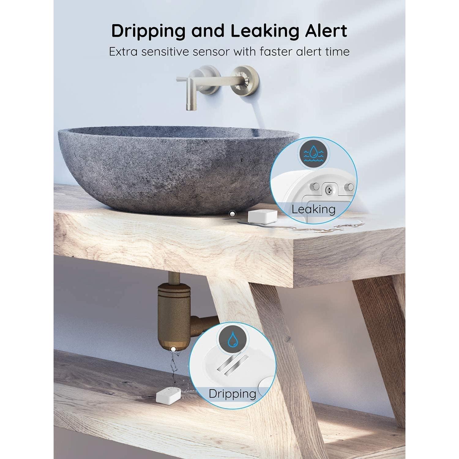 Govee Sensor de Agua WiFi 2 Pack, Alarma 100dB para Fugas