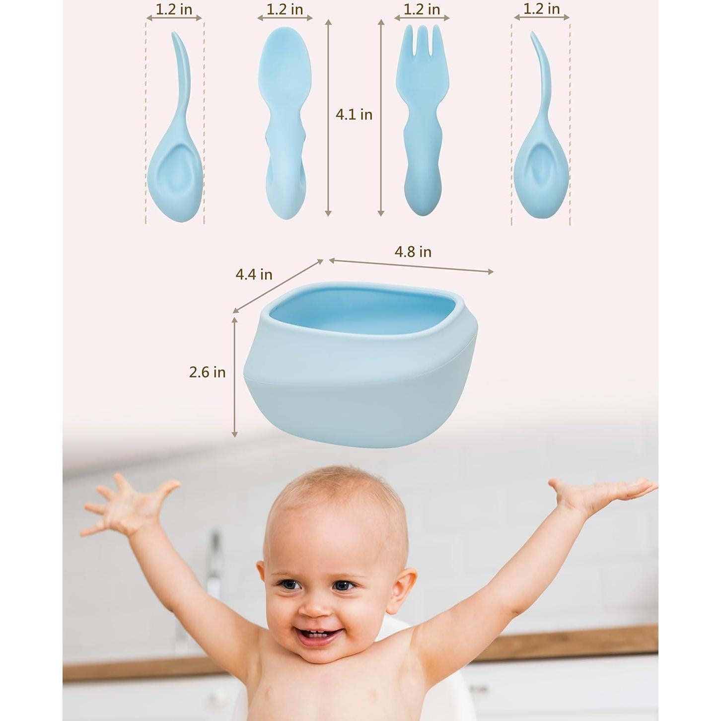 Juego de Utensilios Ergonómicos Tiny Genius para Bebés 1-4 Años