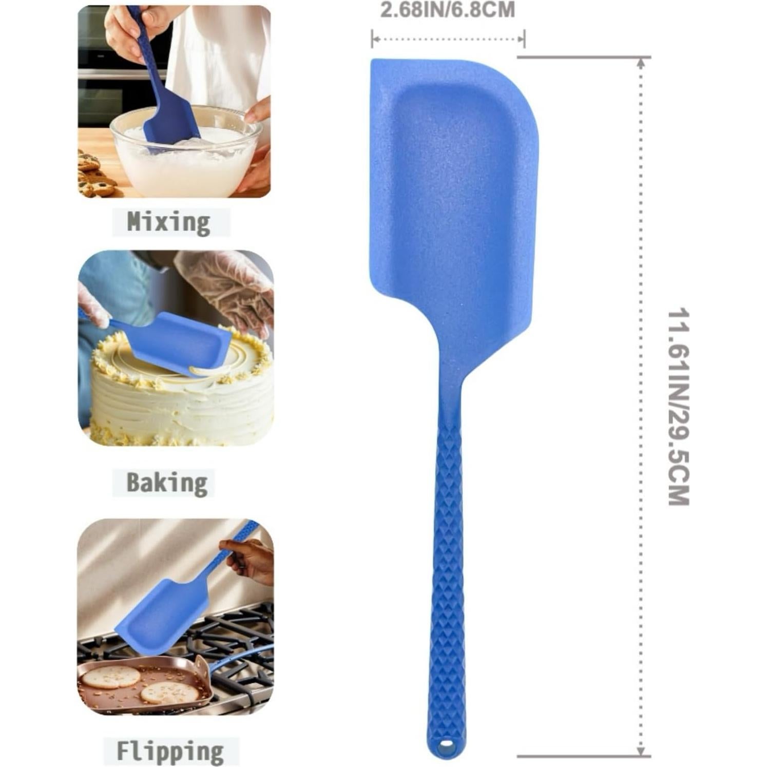 Espátula de Silicona HRDA Resistente al Calor 29.5 cm Azul