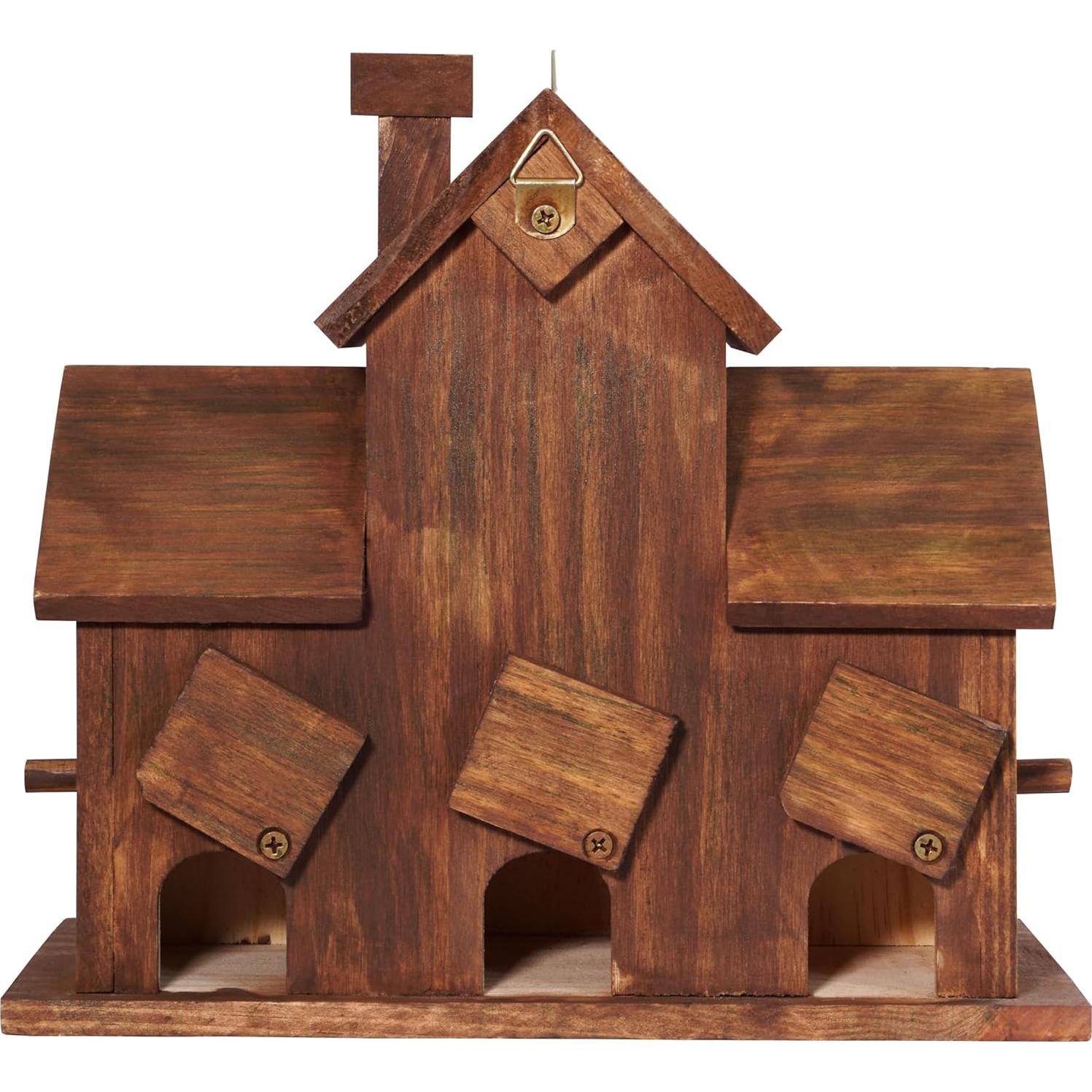 Casa para Aves MIXUMON de Madera con 3 Habitaciones y Comederos