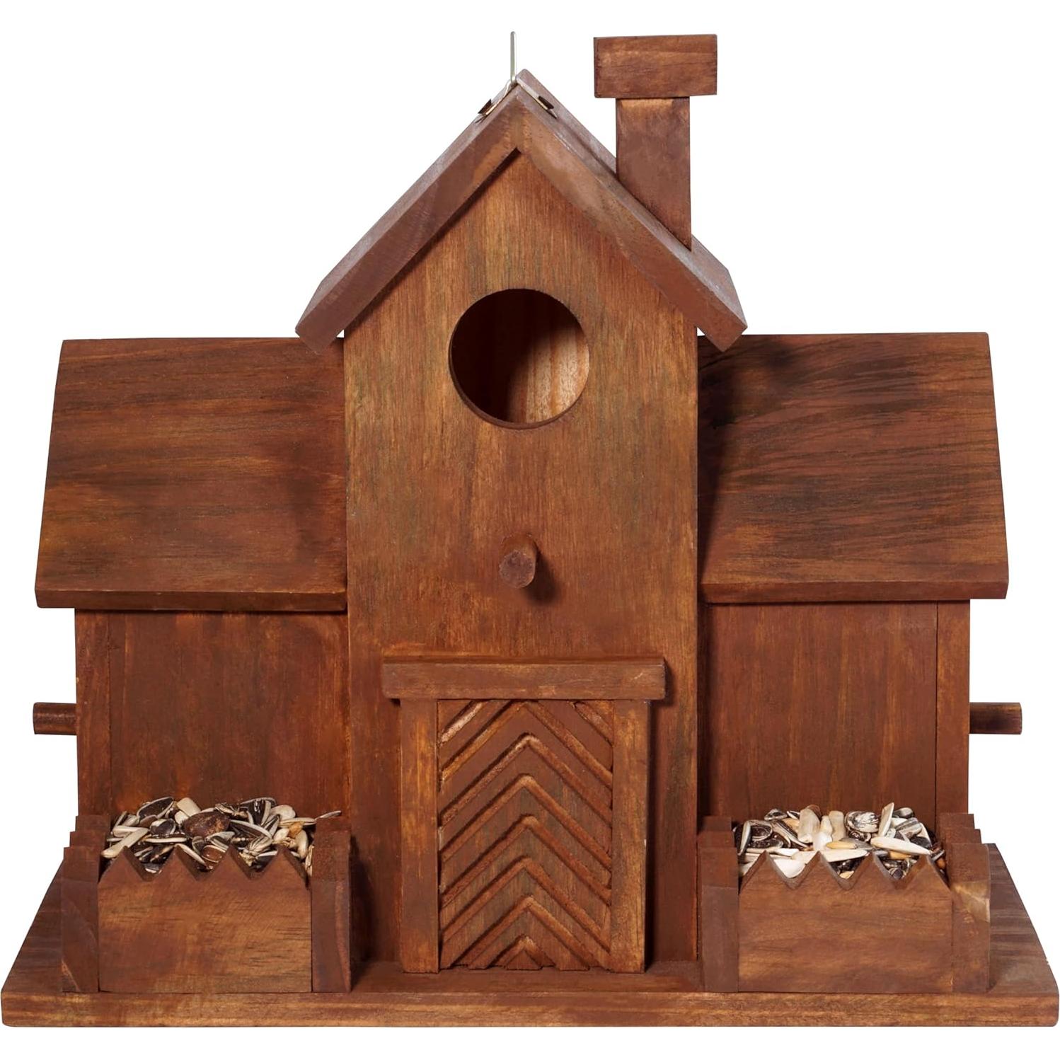 Casa para Aves MIXUMON de Madera con 3 Habitaciones y Comederos