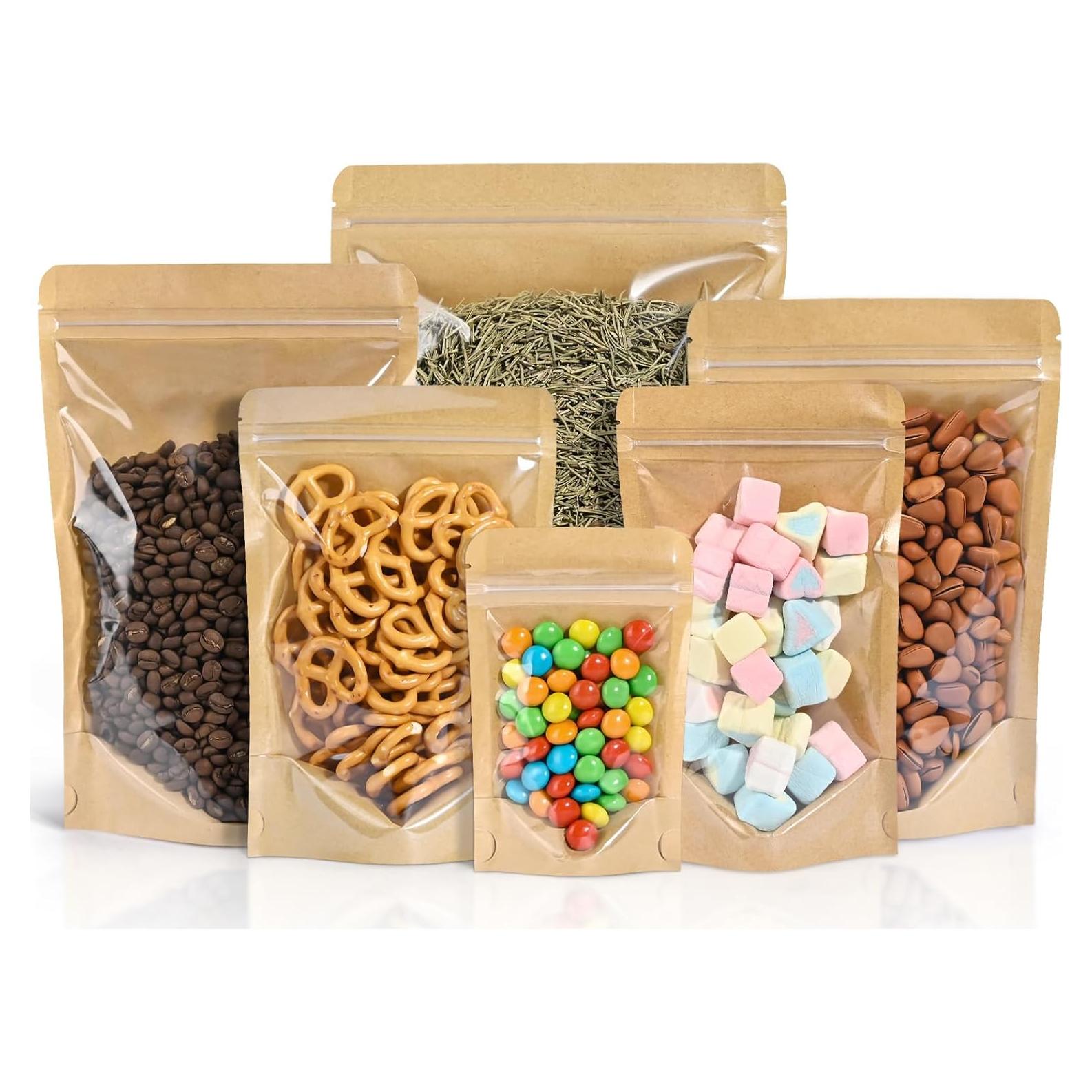 Bolsas de Pie Reutilizables FireKylin 100 Pcs 8.9x14 cm Kraft