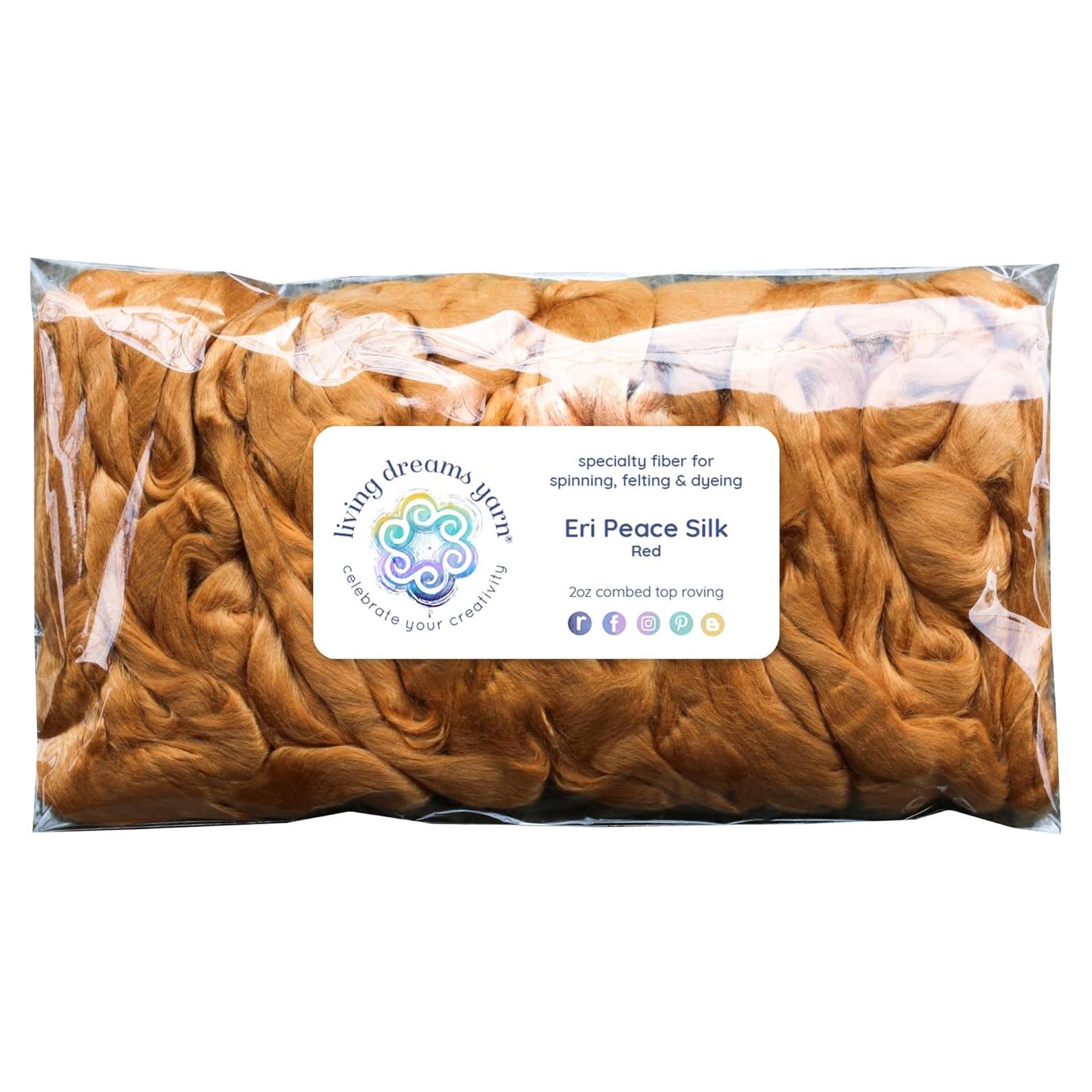 Fibra de Seda Eri Roja Natural 50g - Living Dreams