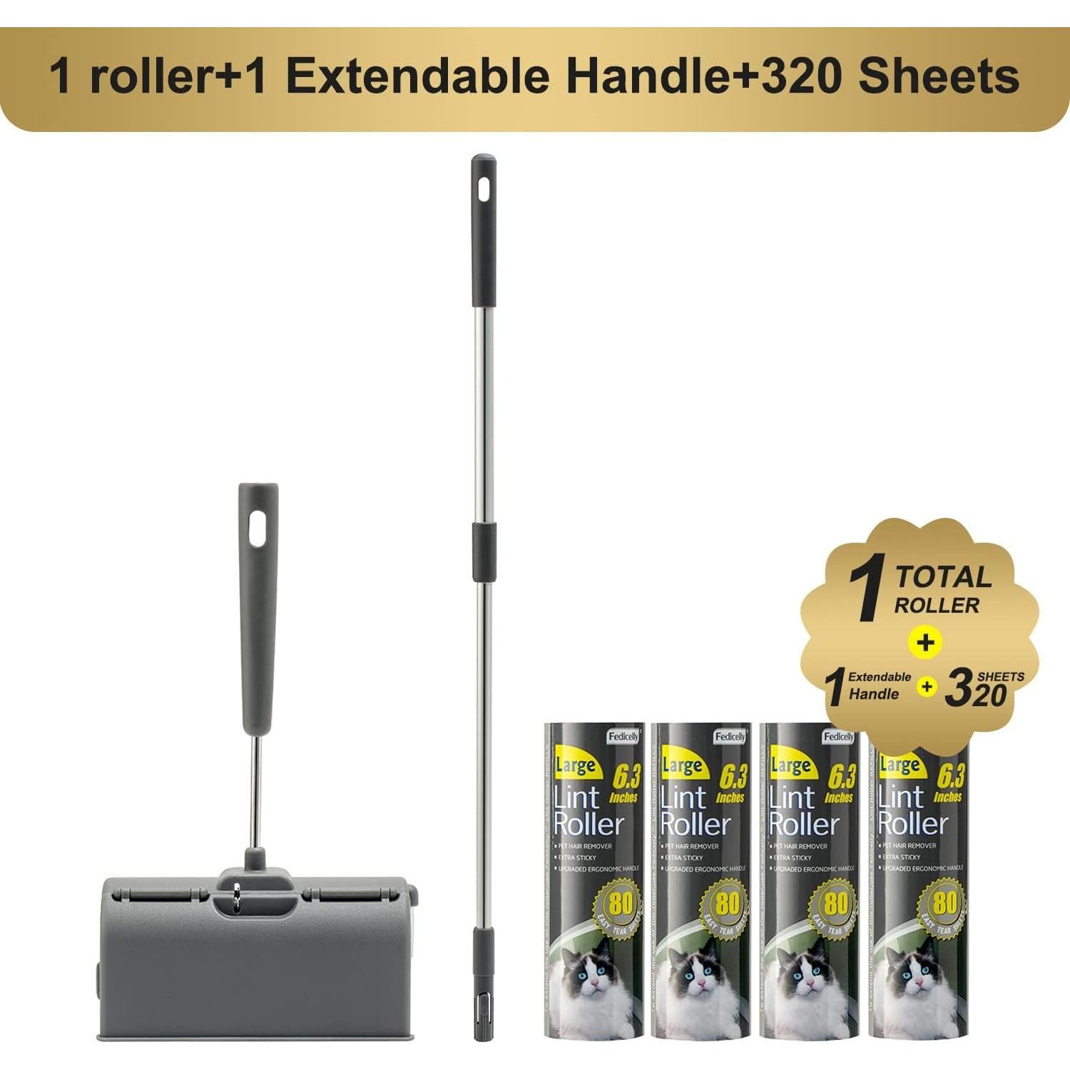 Rodillo de Pelusa Fedicelly con Mango Extensible y 320 Hojas