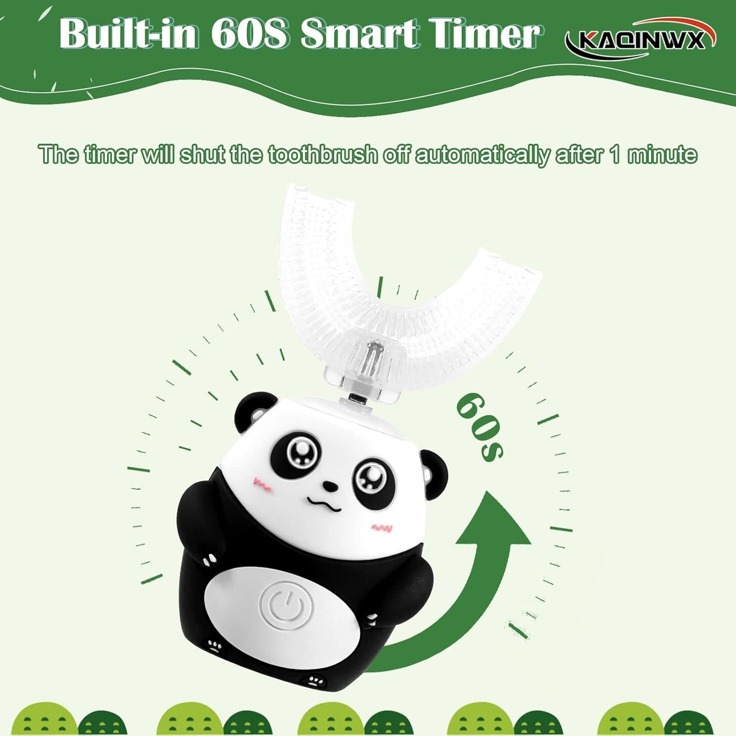 Cepillo de Dientes Eléctrico Infantil KAQINWX Panda IPX7