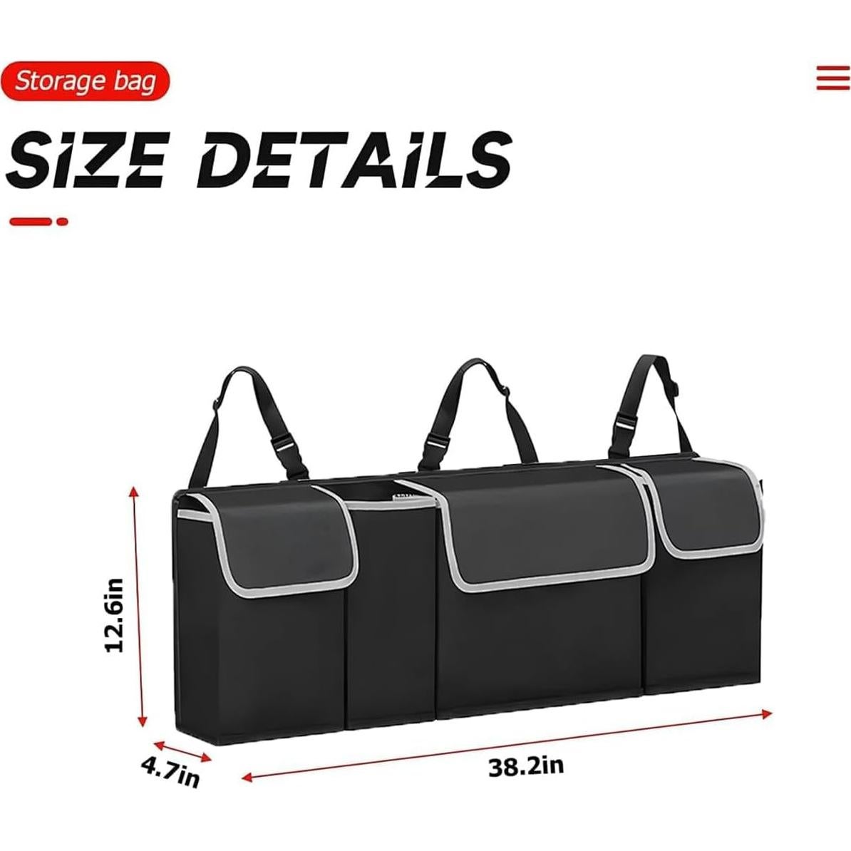 BELOMI Organizador de Maletero de Auto Plegable Impermeable Negro