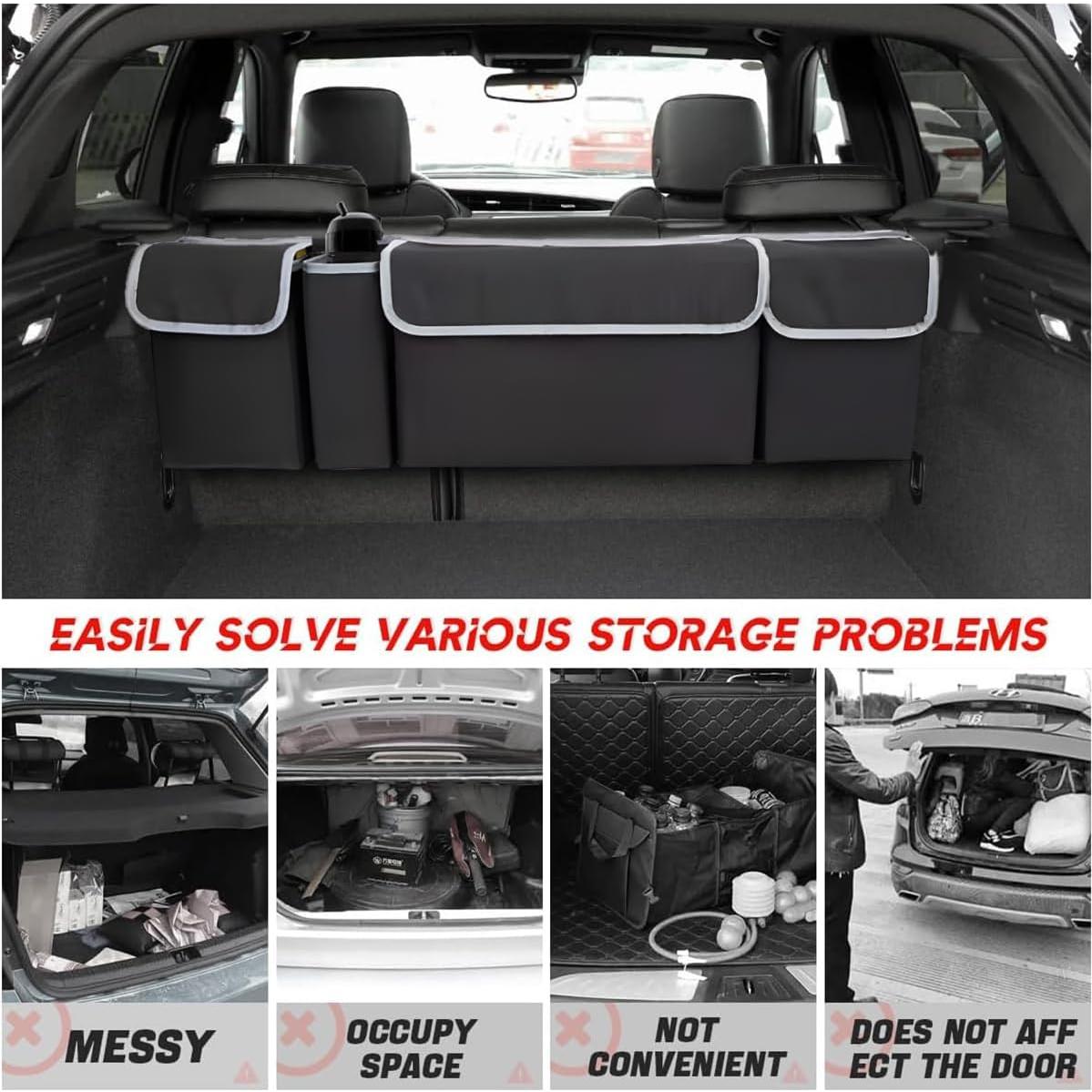 BELOMI Organizador de Maletero de Auto Plegable Impermeable Negro