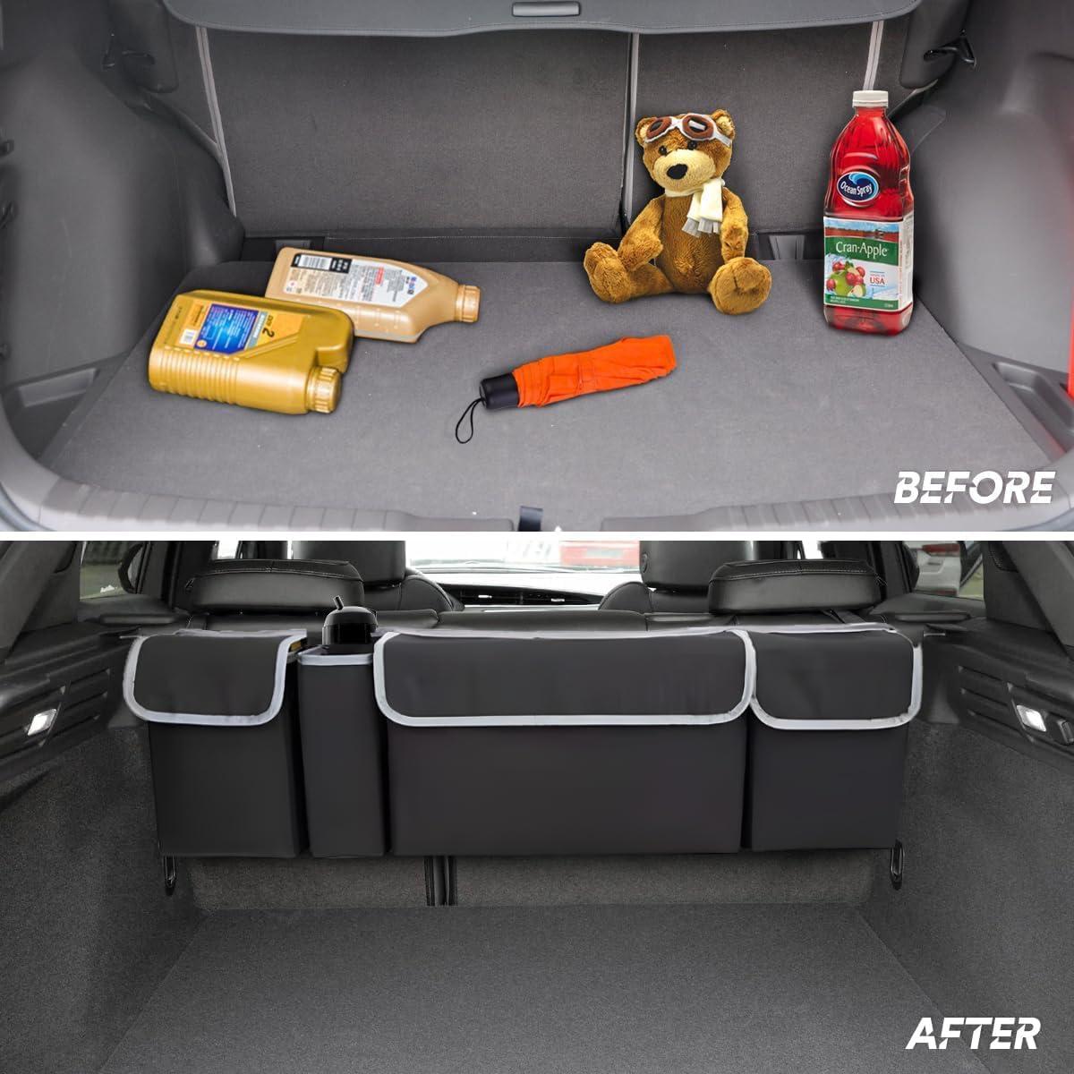 BELOMI Organizador de Maletero de Auto Plegable Impermeable Negro