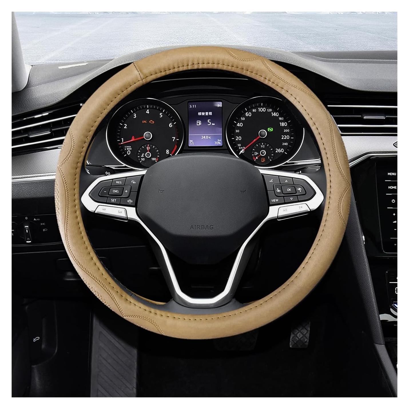 Cubierta de Volante de Cuero SHMZK 36.8-40.1 cm Beige