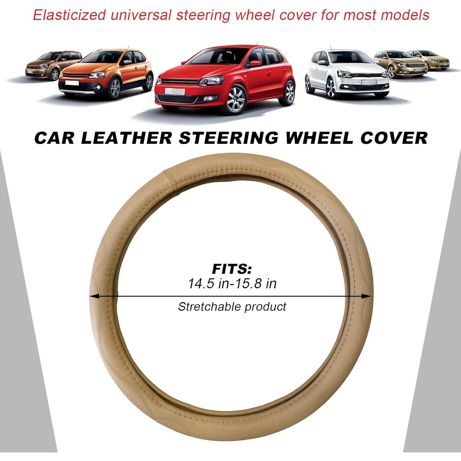 Cubierta de Volante de Cuero SHMZK 36.8-40.1 cm Beige