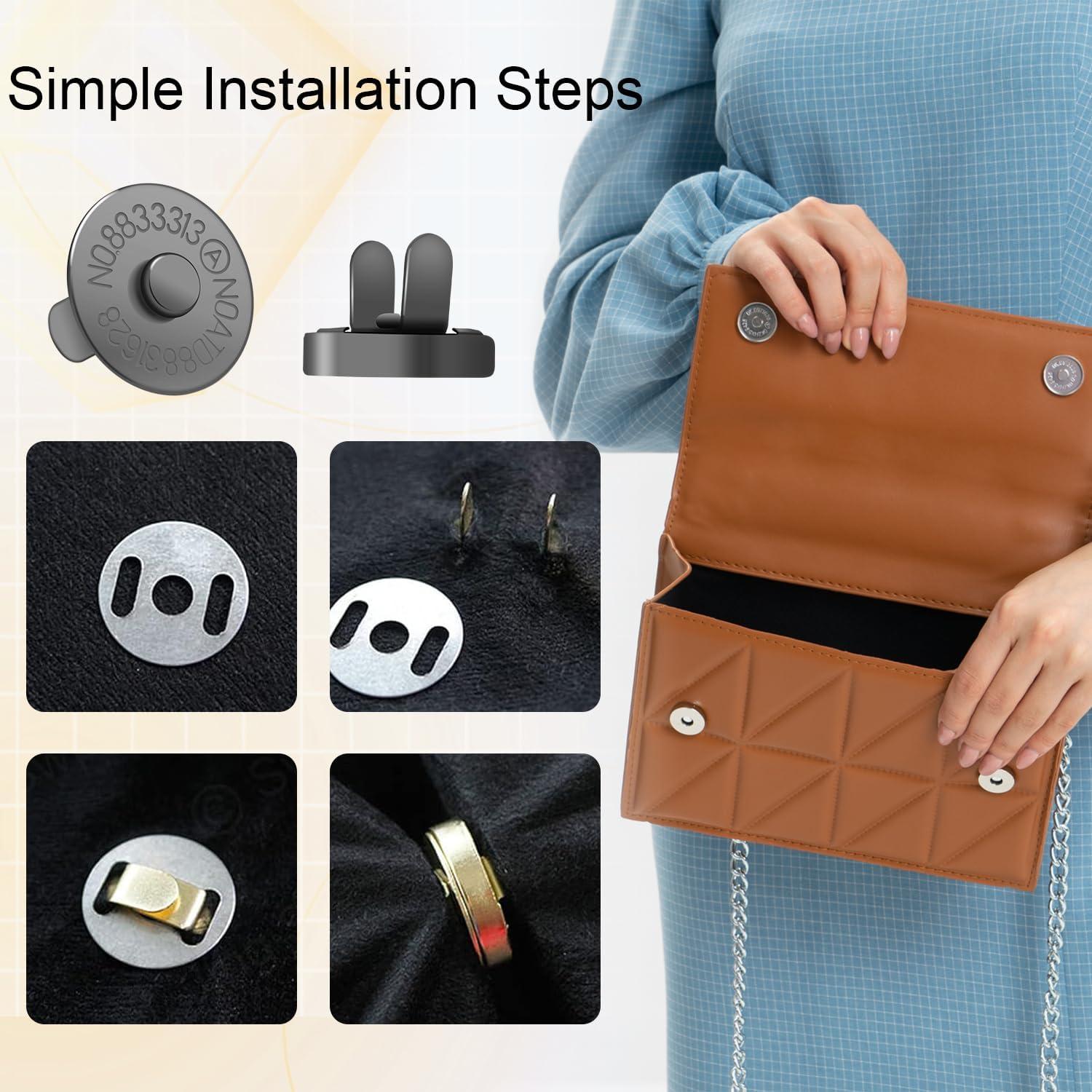 CooBigo 24 Sets Broches Magnéticos 14mm para Bolsos DIY