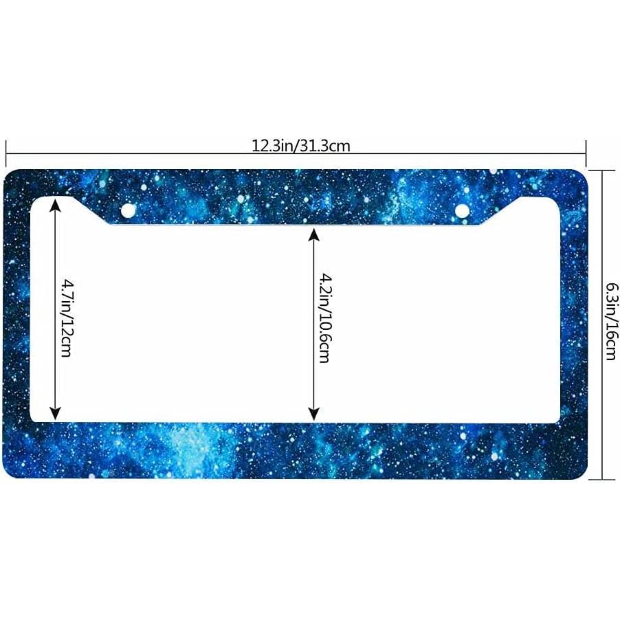 Marco de Placa de Licencia Aluminio Nicokee Galaxia Azul 31.3x16 cm