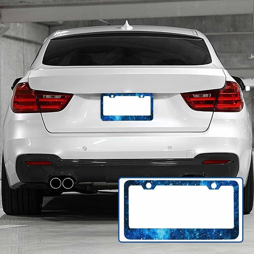 Marco de Placa de Licencia Aluminio Nicokee Galaxia Azul 31.3x16 cm