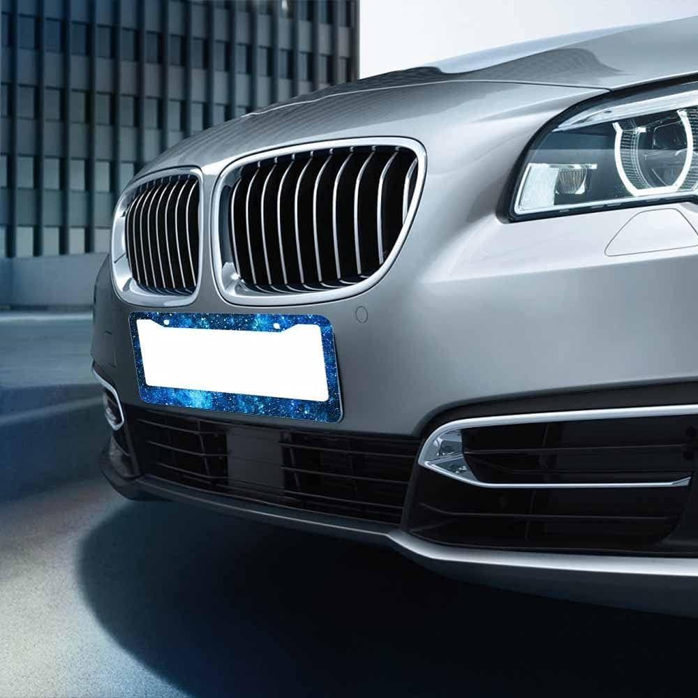 Marco de Placa de Licencia Aluminio Nicokee Galaxia Azul 31.3x16 cm