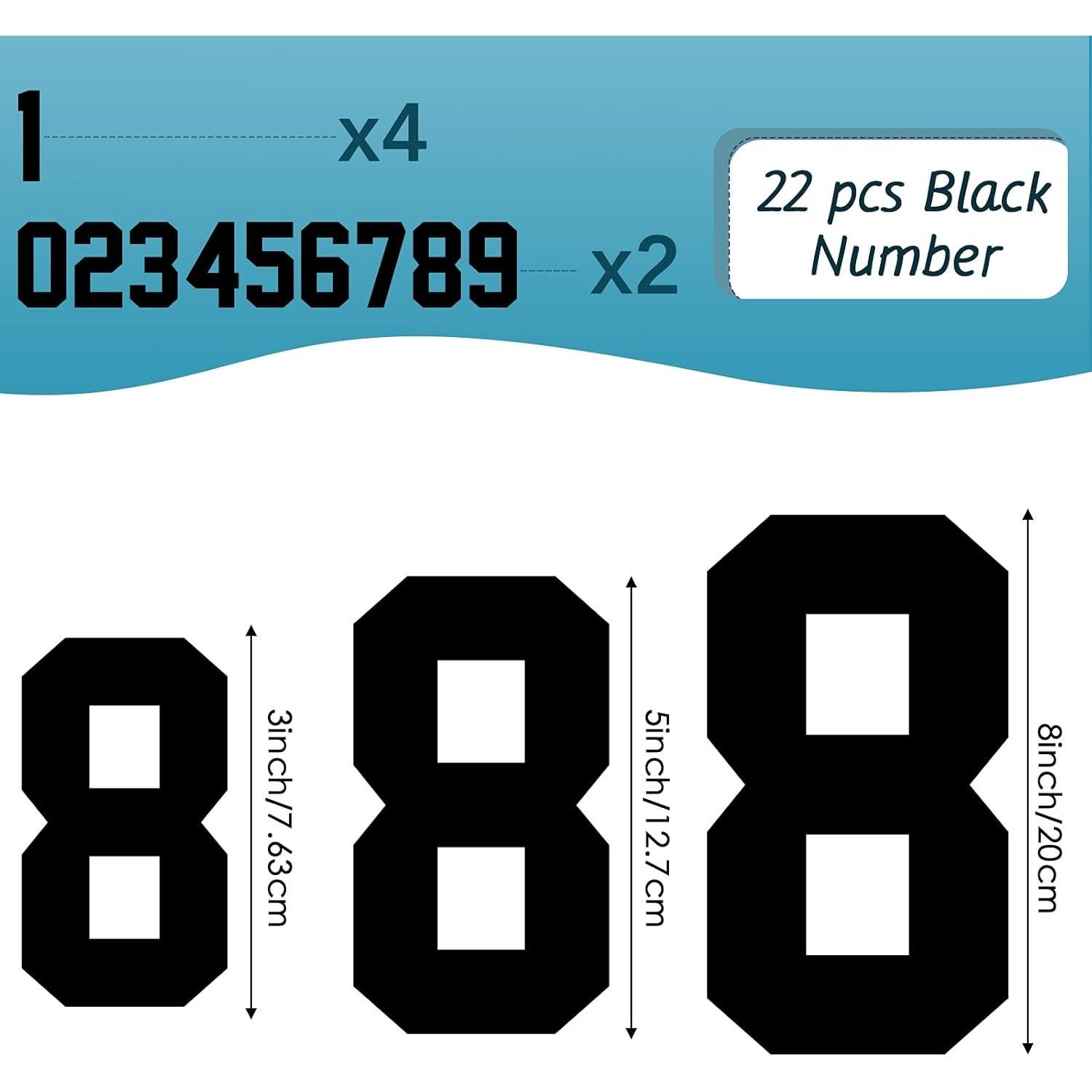 Zonon 22 Piezas Números Transferibles para Camisetas 7.62 cm