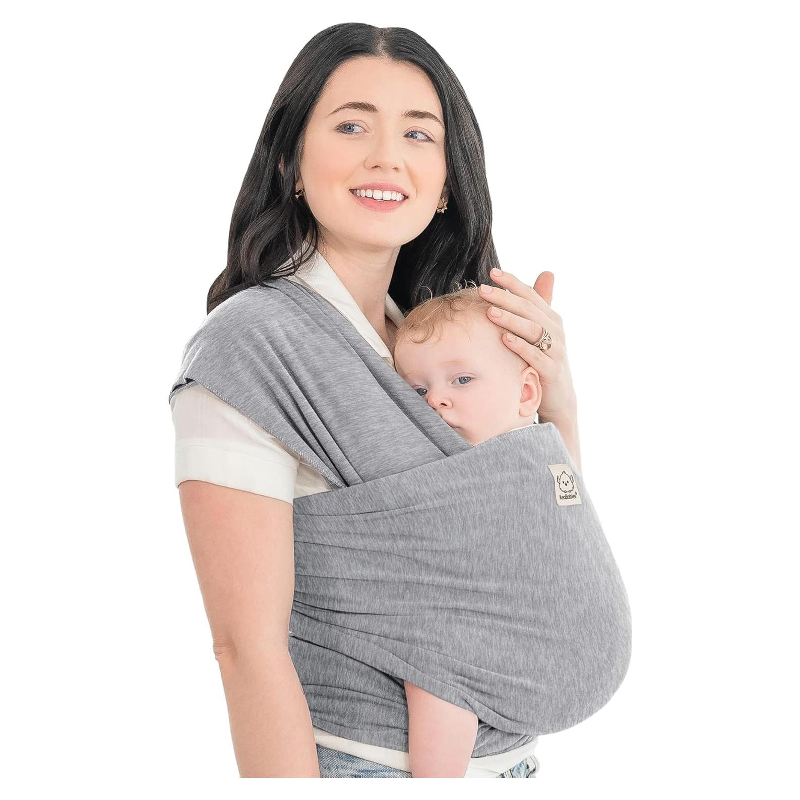 Fular Portabebés KeaBabies Gris Clásico - Ergonómico y Transpirable