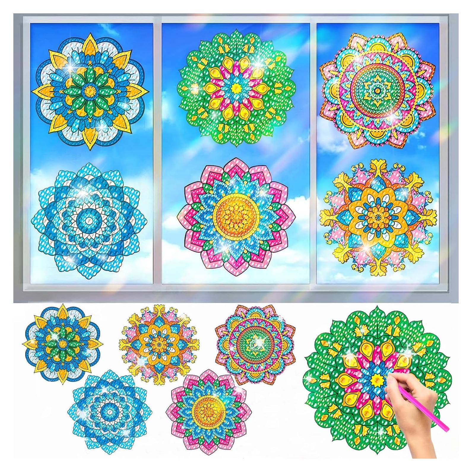 Kit de Arte de Diamante ACSAUMMY 6 Piezas Mandala para Ventanas