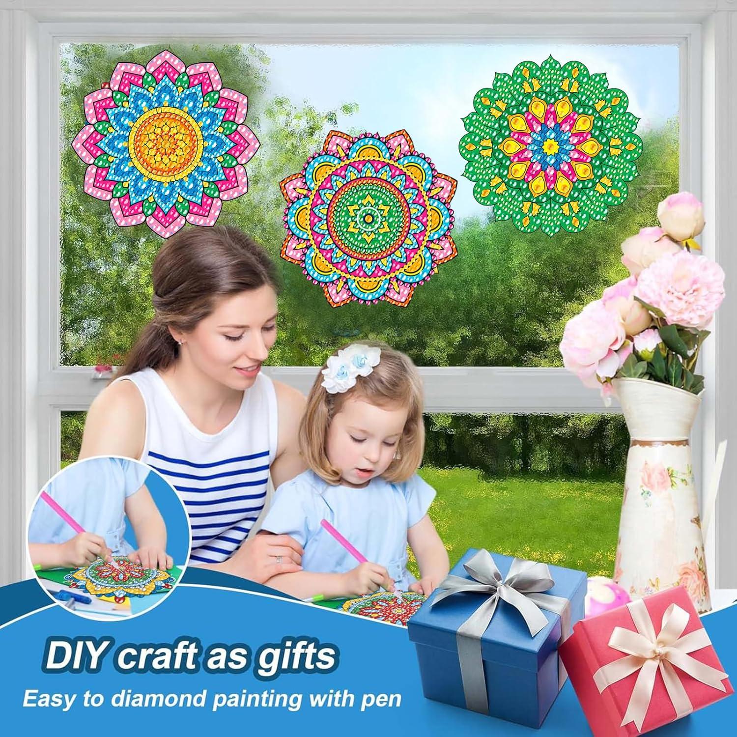 Kit de Arte de Diamante ACSAUMMY 6 Piezas Mandala para Ventanas